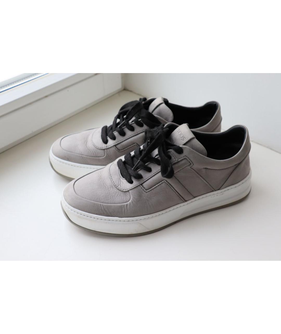 TOD'S Серые замшевые низкие кроссовки / кеды, фото 2