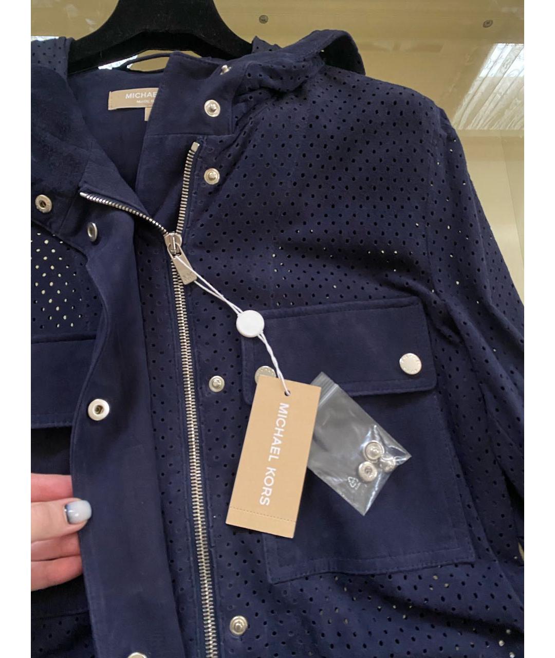 MICHAEL KORS Темно-синяя замшевая куртка, фото 8