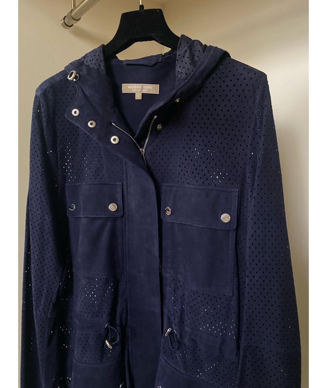 MICHAEL KORS Темно-синяя замшевая куртка, фото 6