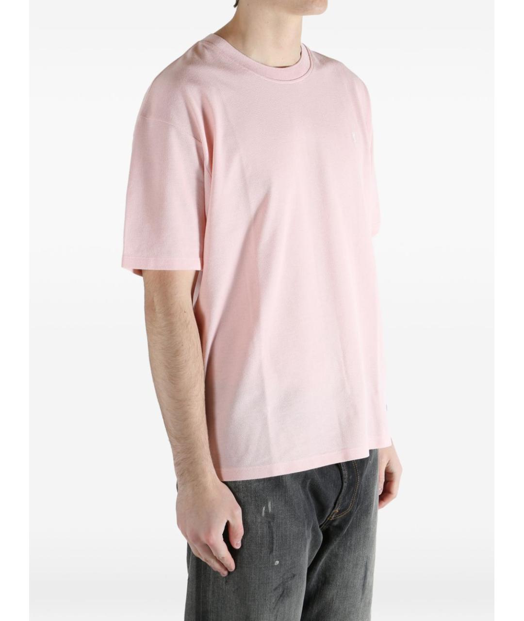 SAINT LAURENT Розовая хлопковая футболка, фото 2