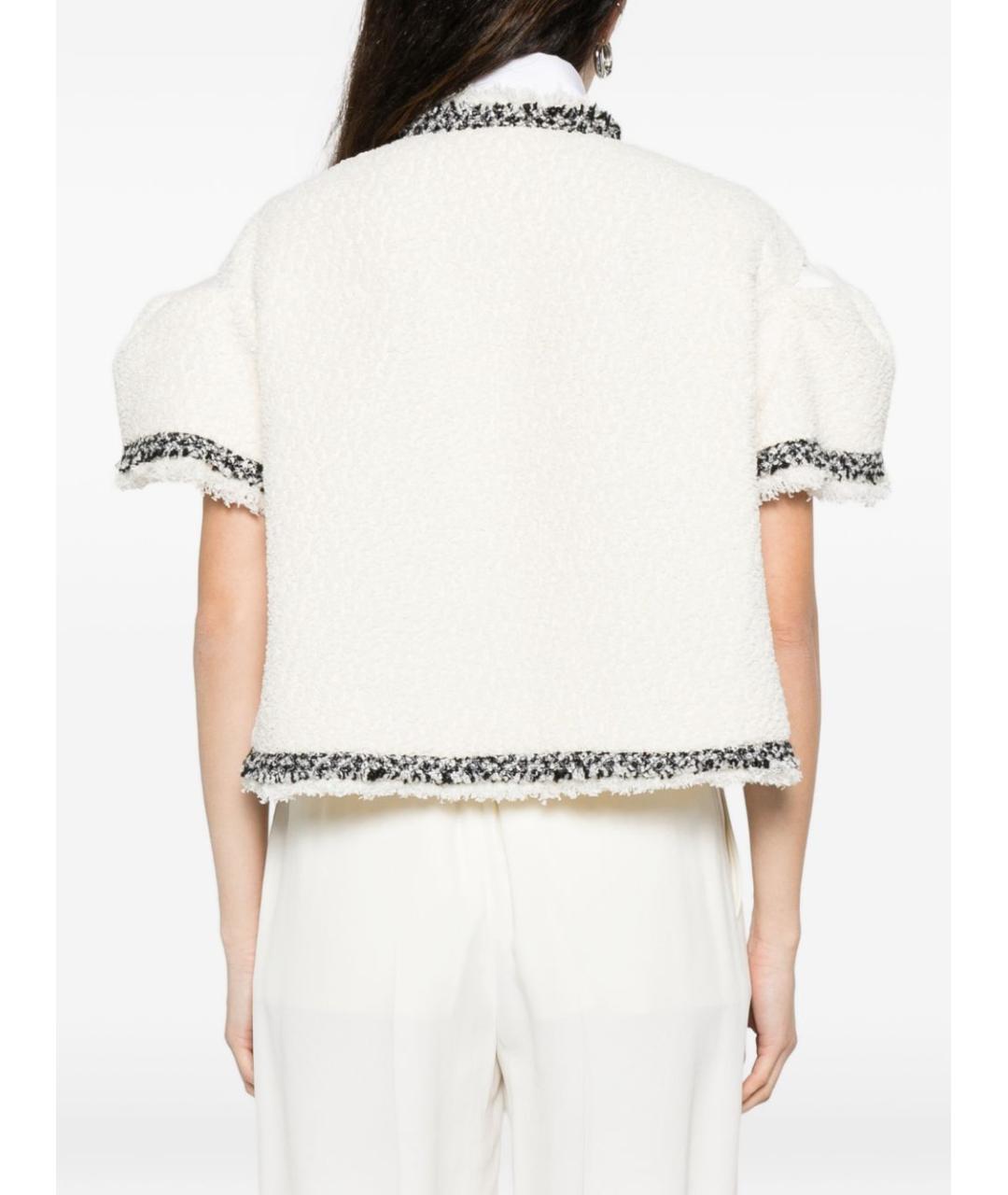 SACAI Белый твидовый жакет/пиджак, фото 4