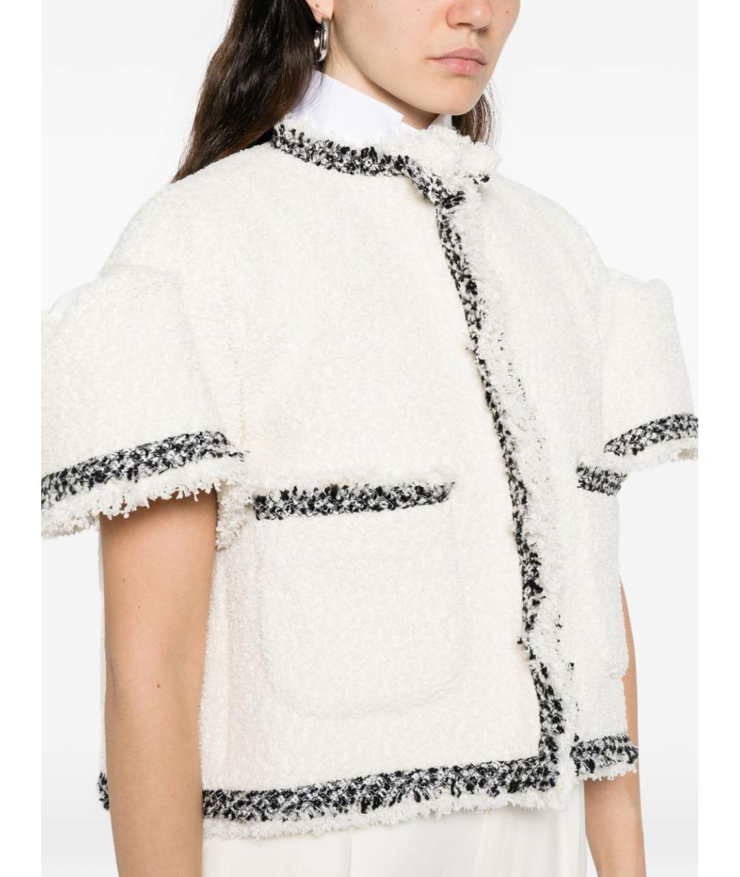 SACAI Белый твидовый жакет/пиджак, фото 2