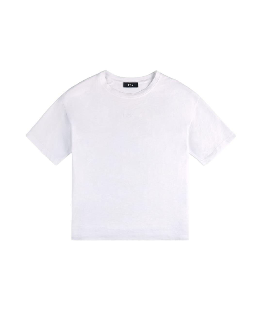 FAY Белая хлопковая футболка, фото 1