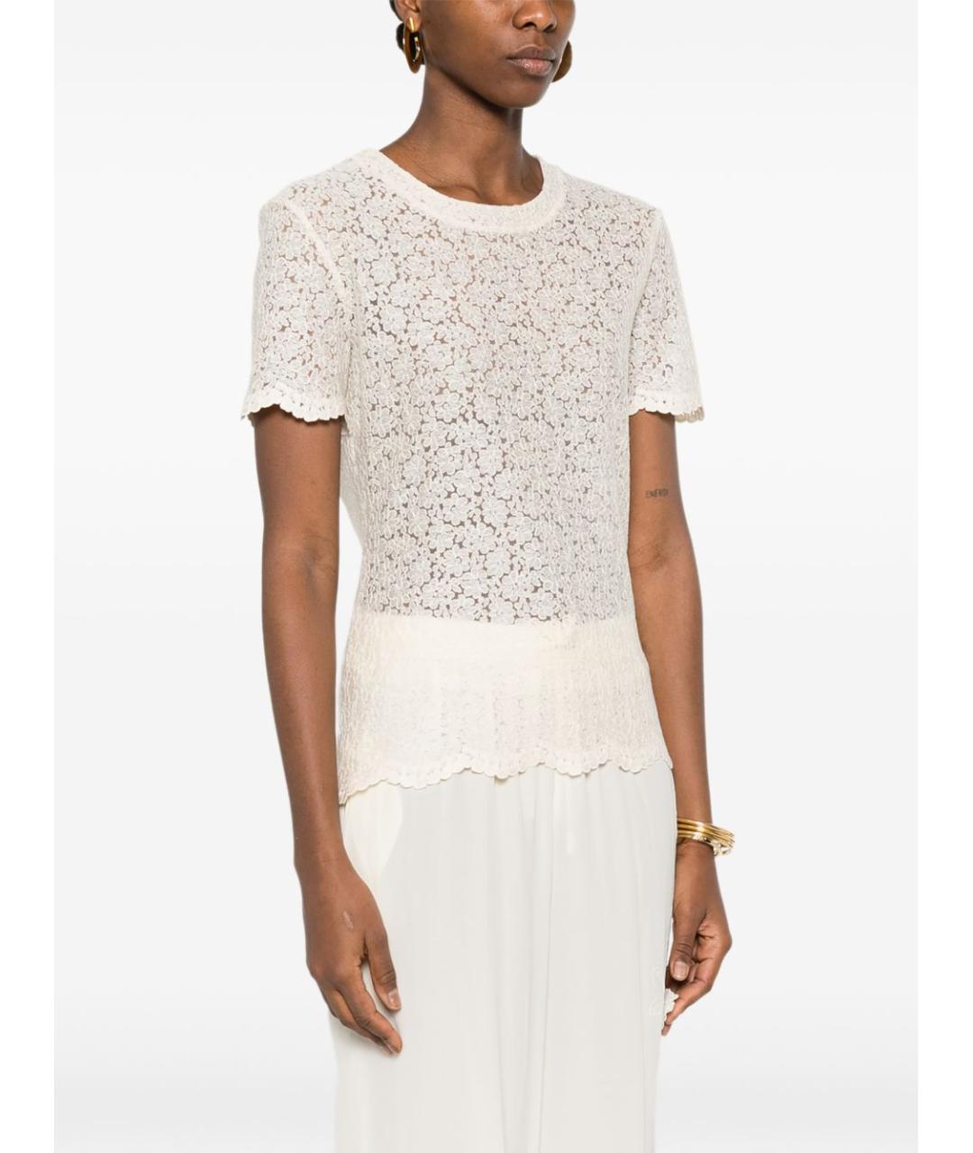 ERMANNO SCERVINO Белая полиэстеровая футболка, фото 3