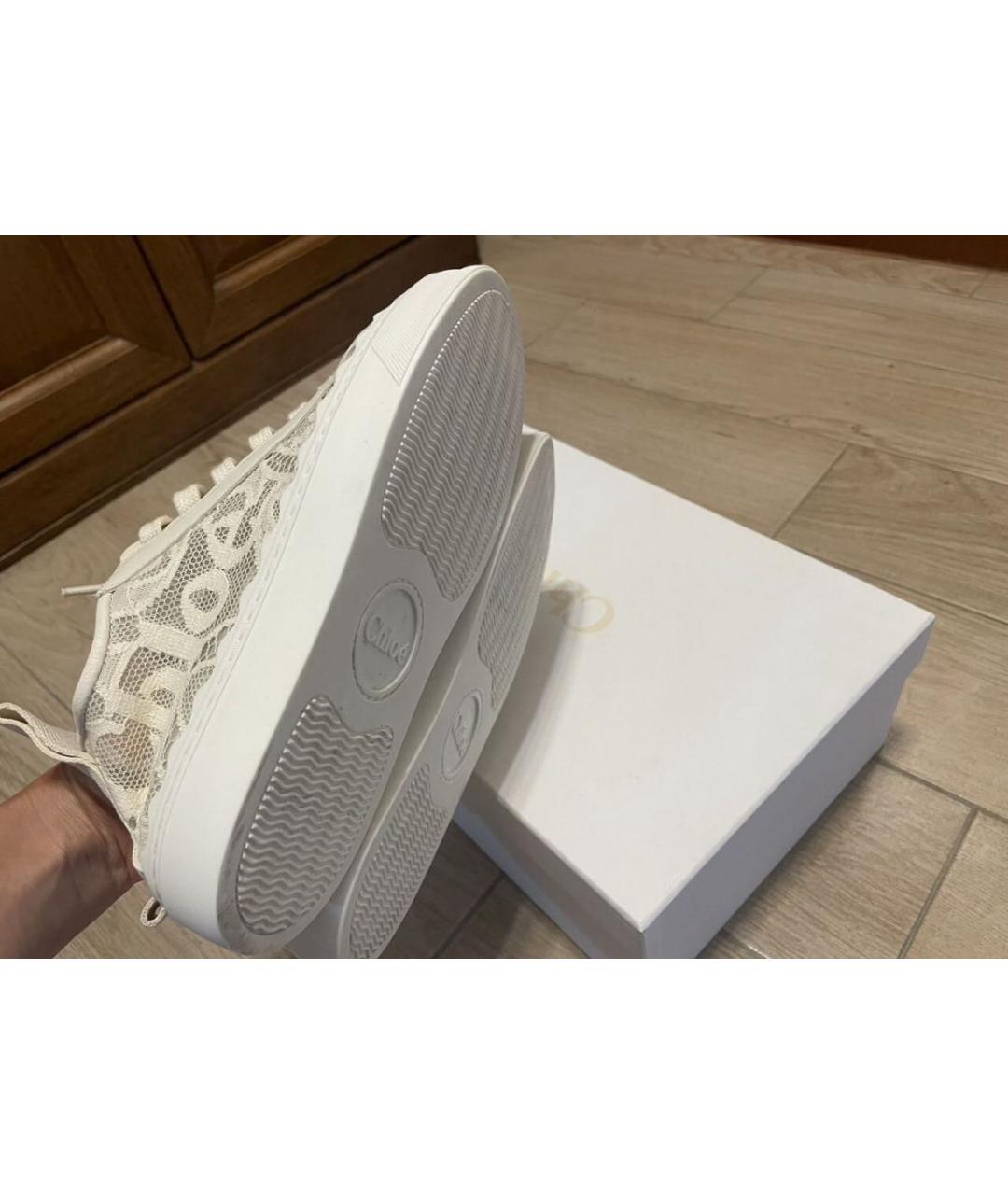 CHLOE Белые текстильные кеды, фото 4