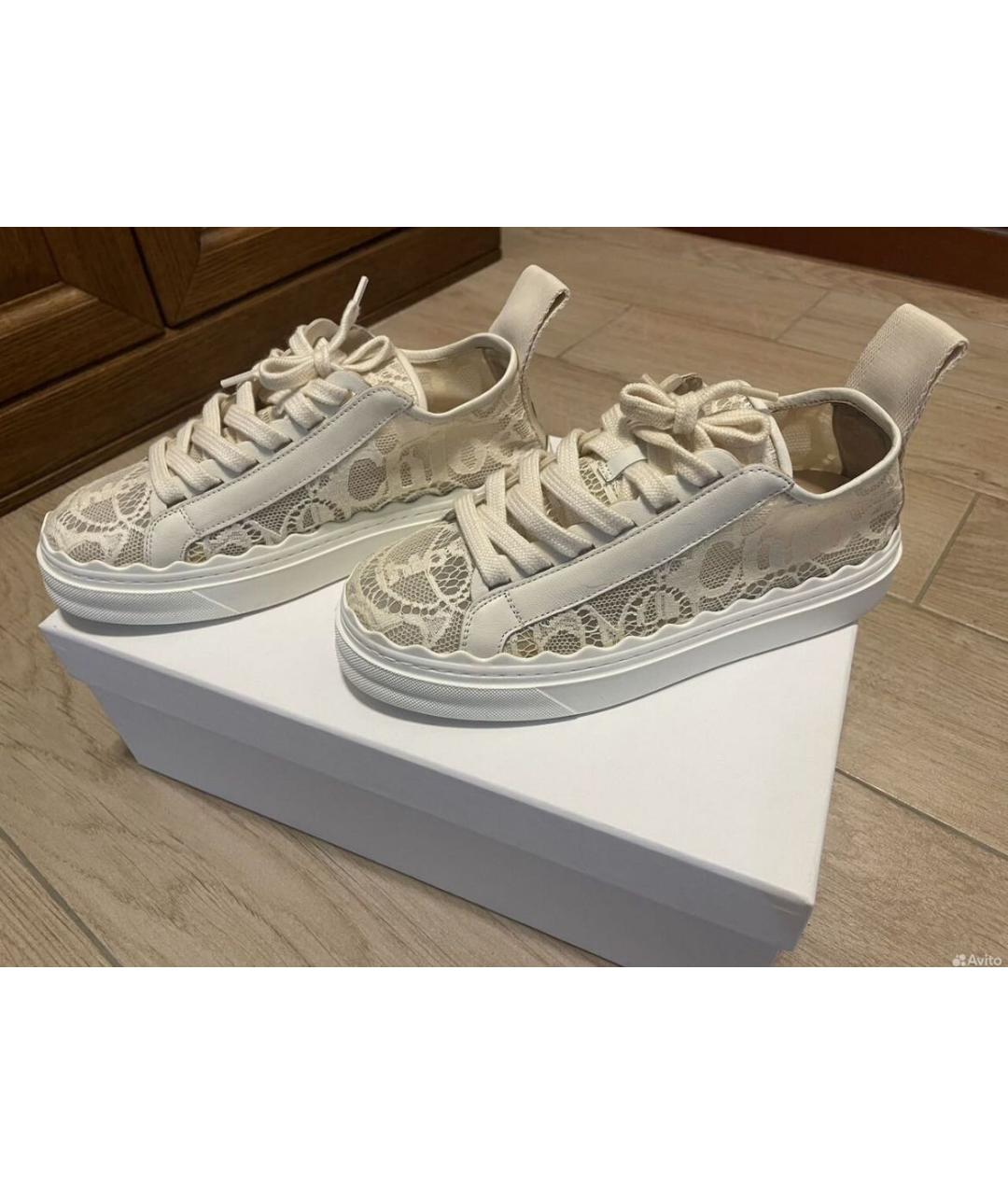 CHLOE Белые текстильные кеды, фото 5