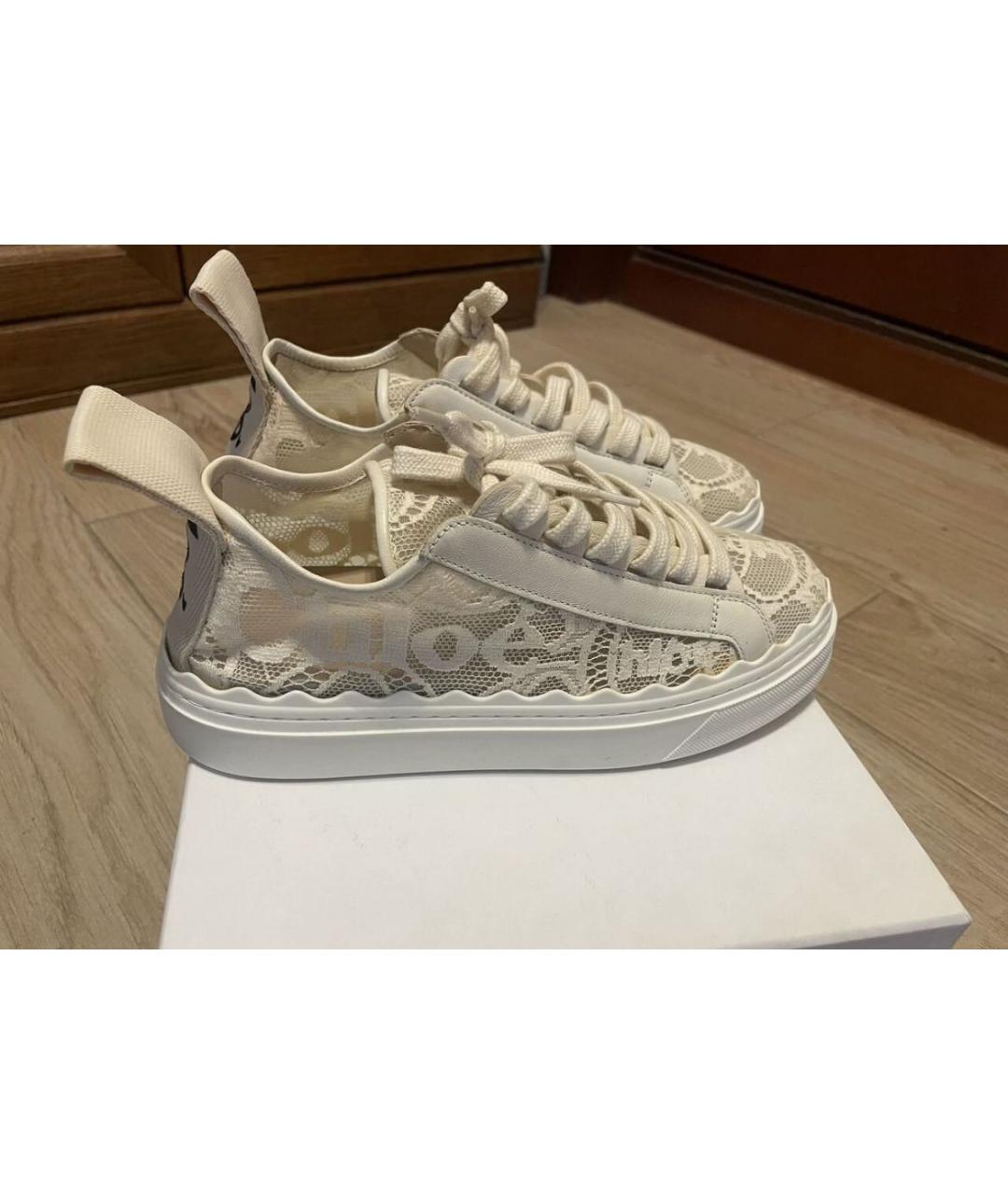 CHLOE Белые текстильные кеды, фото 7