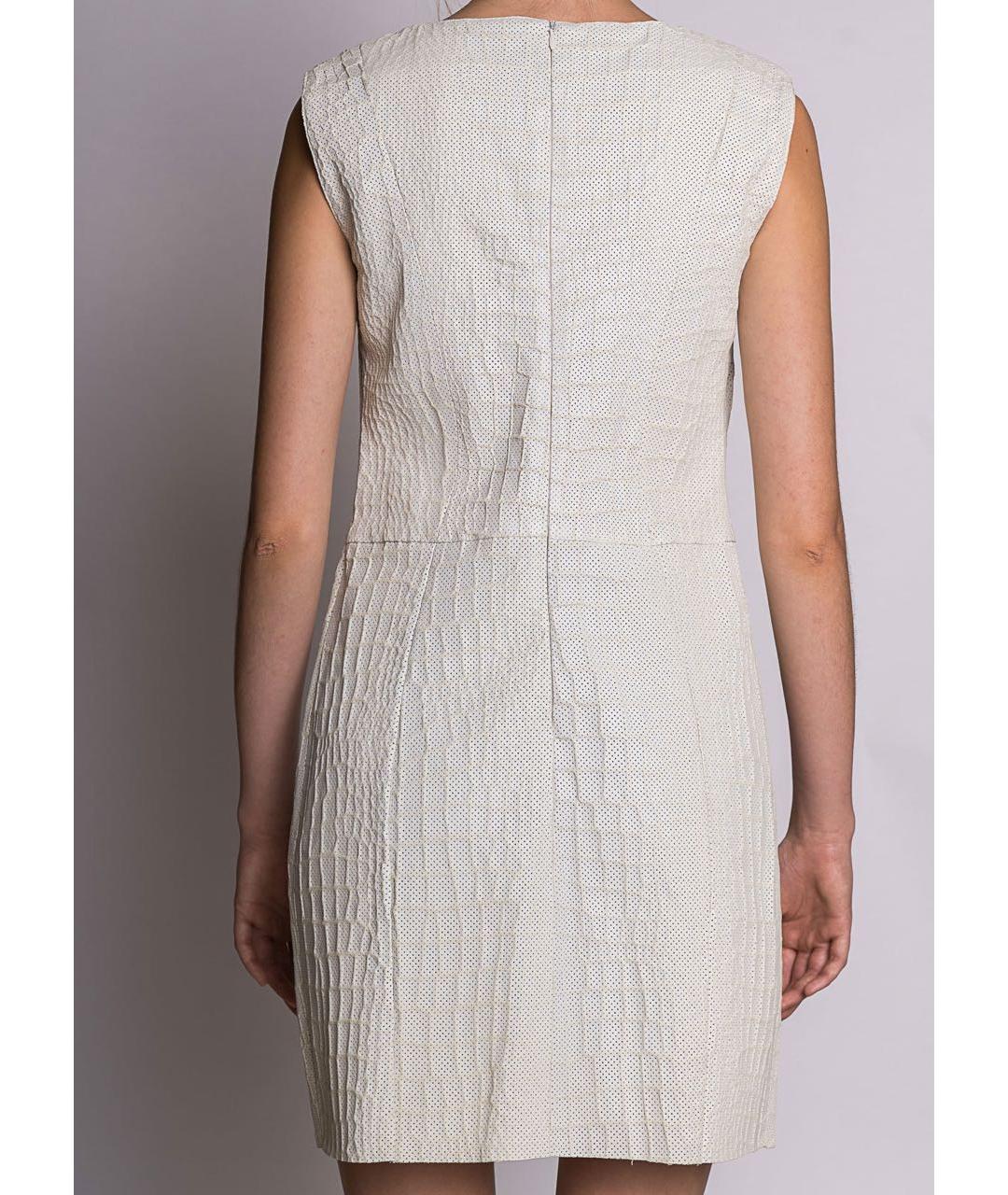DROME Белое кожаное коктейльное платье, фото 3