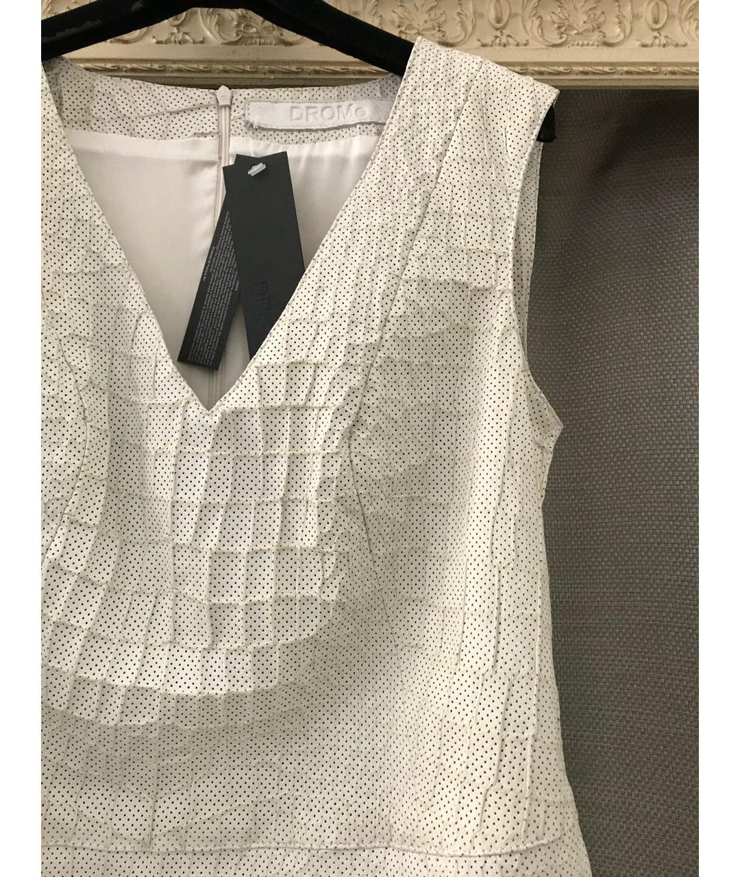 DROME Белое кожаное коктейльное платье, фото 6