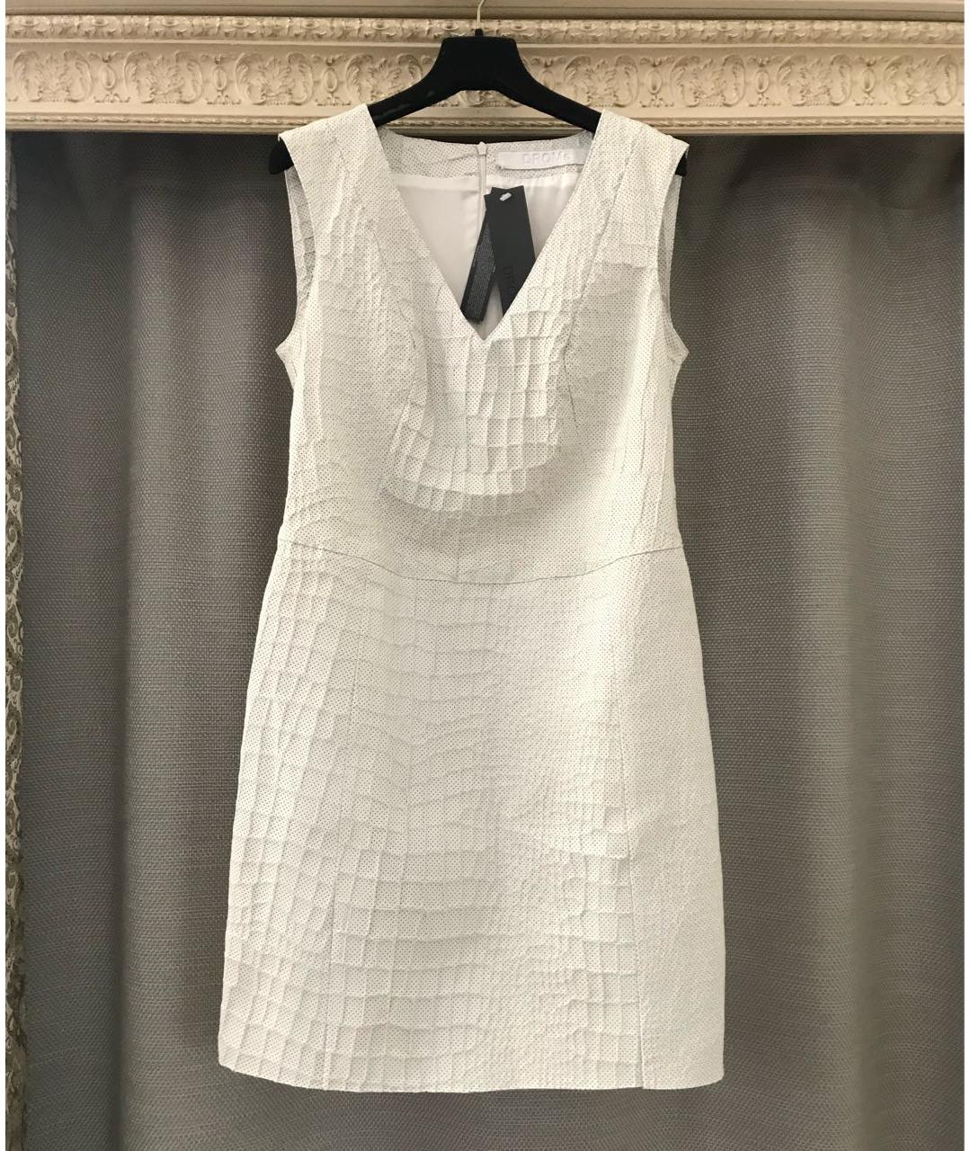 DROME Белое кожаное коктейльное платье, фото 9
