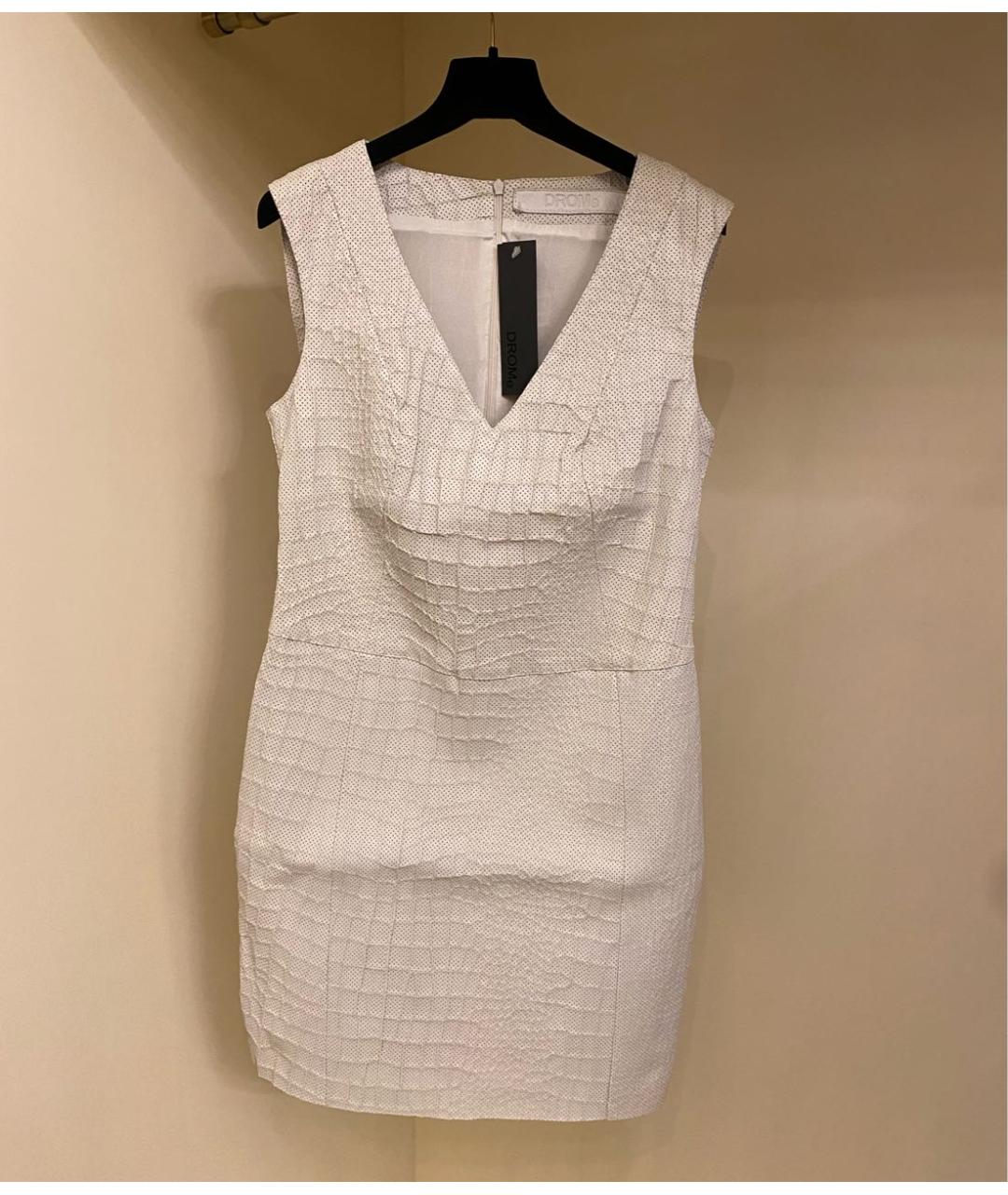 DROME Белое кожаное коктейльное платье, фото 5