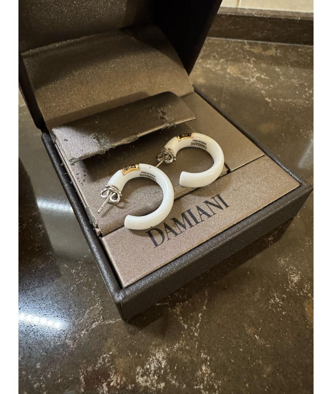DAMIANI Белые керамические серьги, фото 6