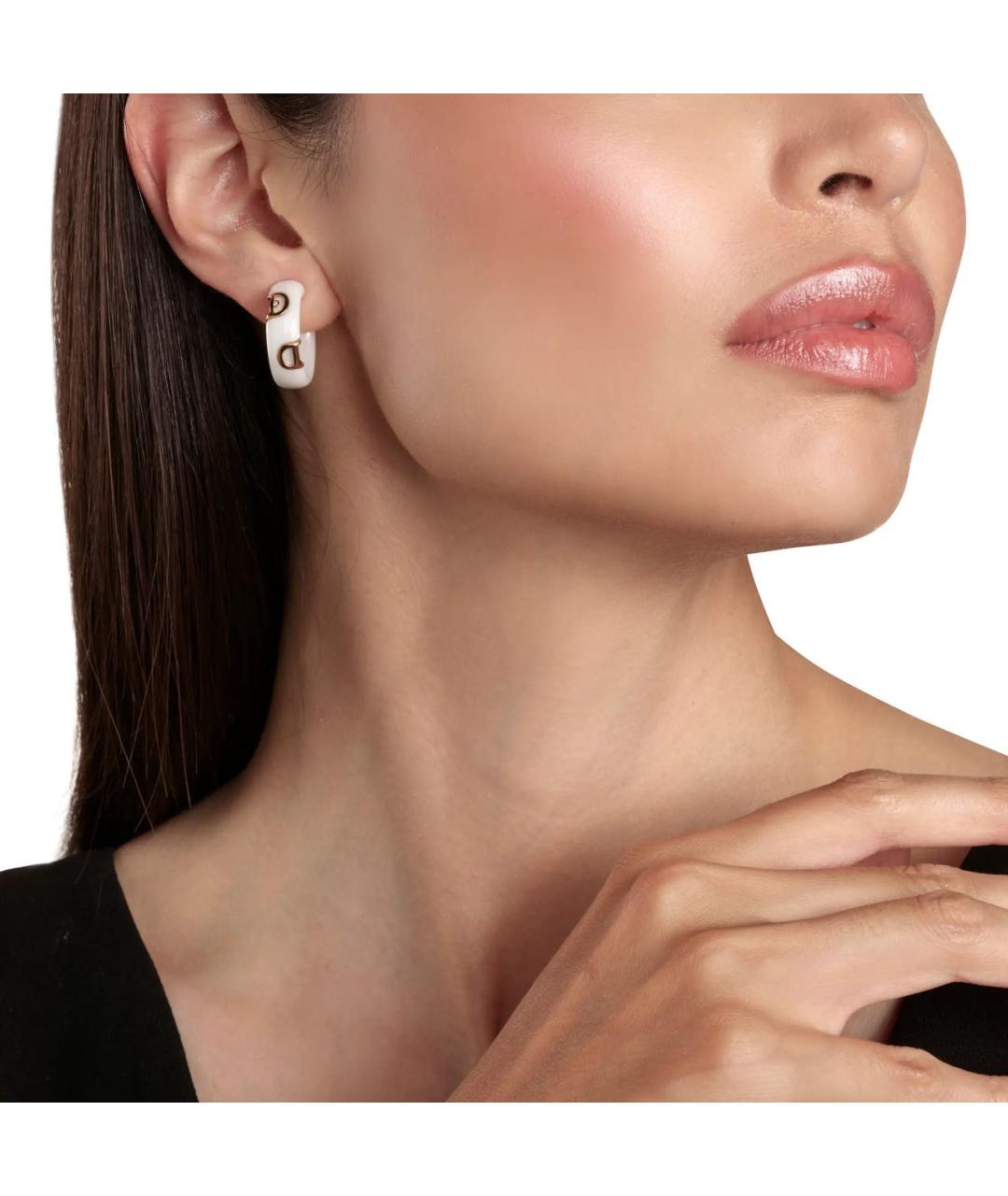 DAMIANI Белые керамические серьги, фото 4