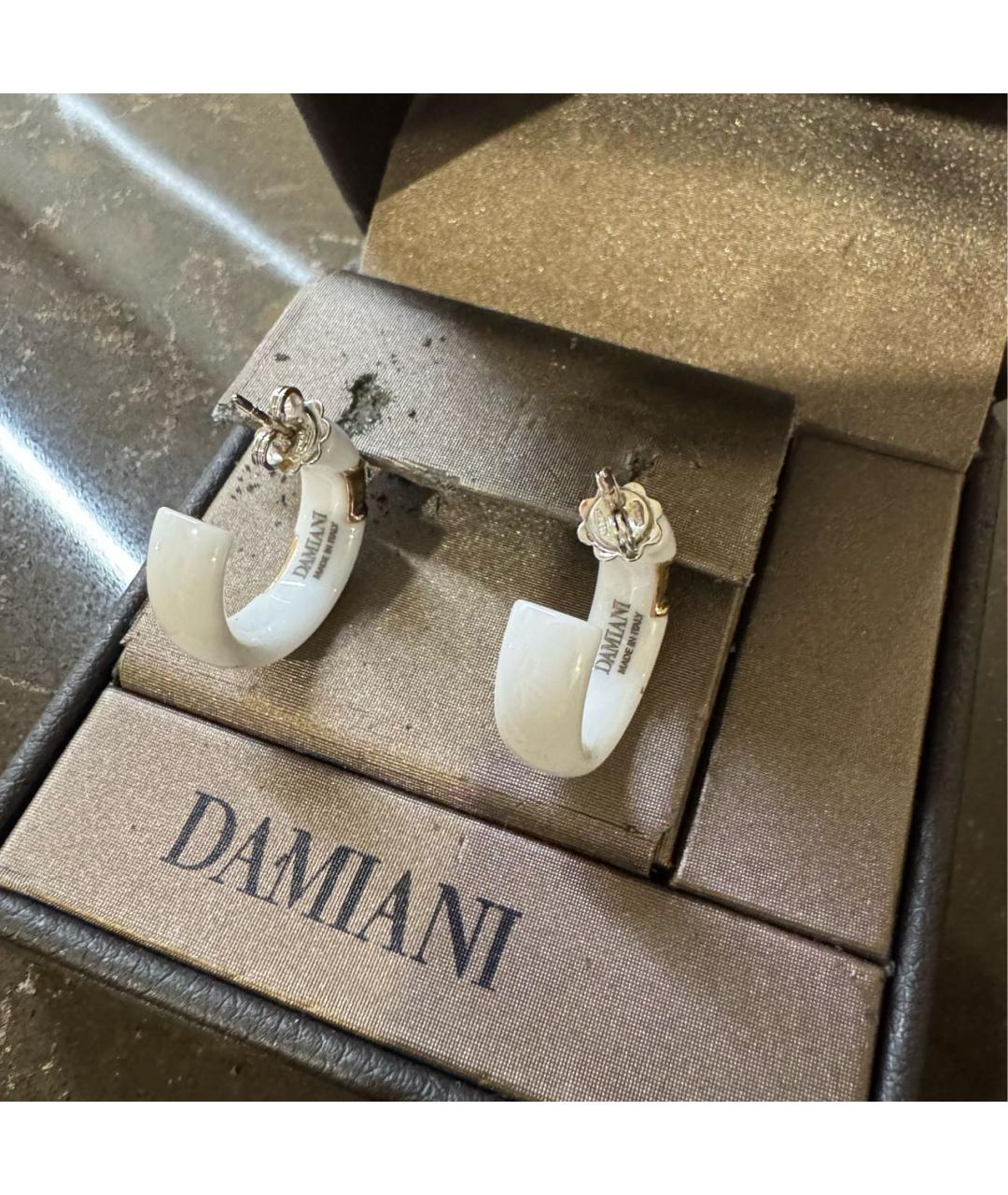 DAMIANI Белые керамические серьги, фото 2