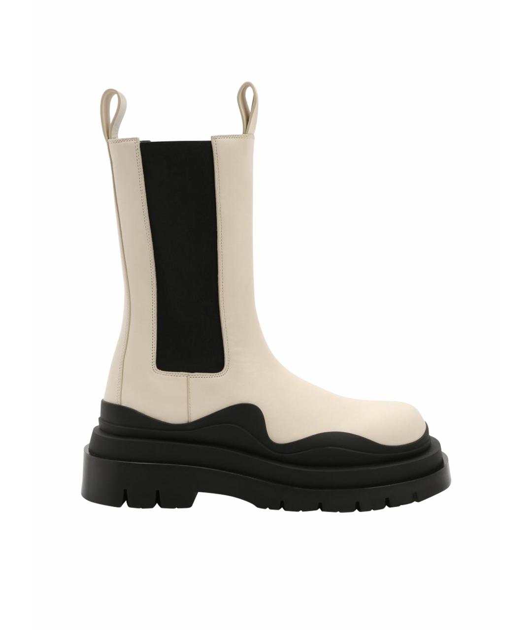 BOTTEGA VENETA Белые кожаные ботинки, фото 1