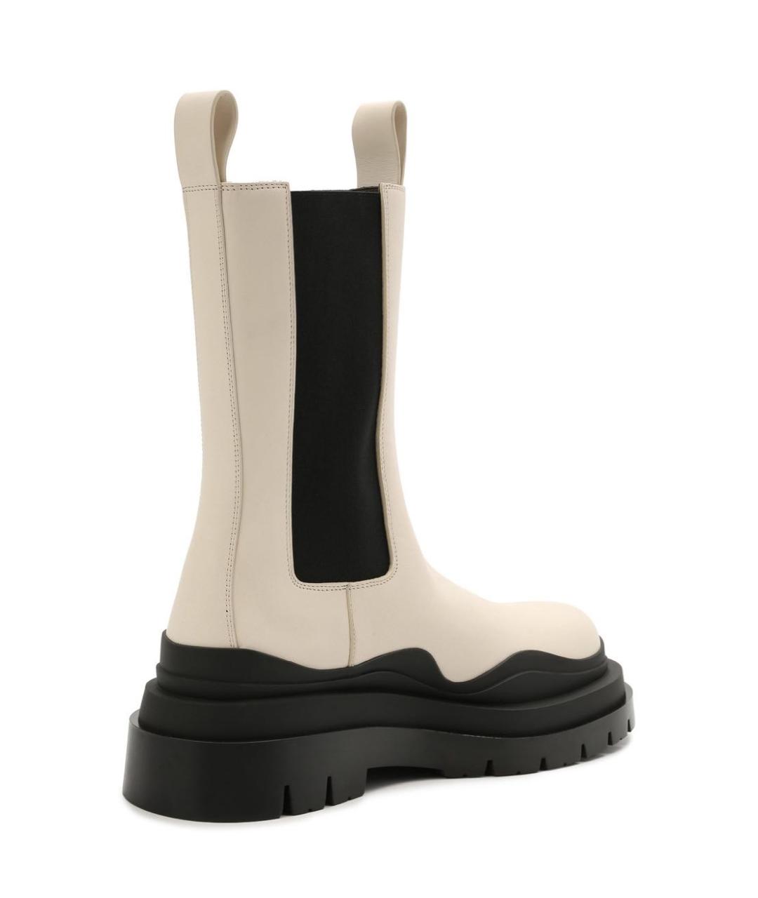 BOTTEGA VENETA Белые кожаные ботинки, фото 3