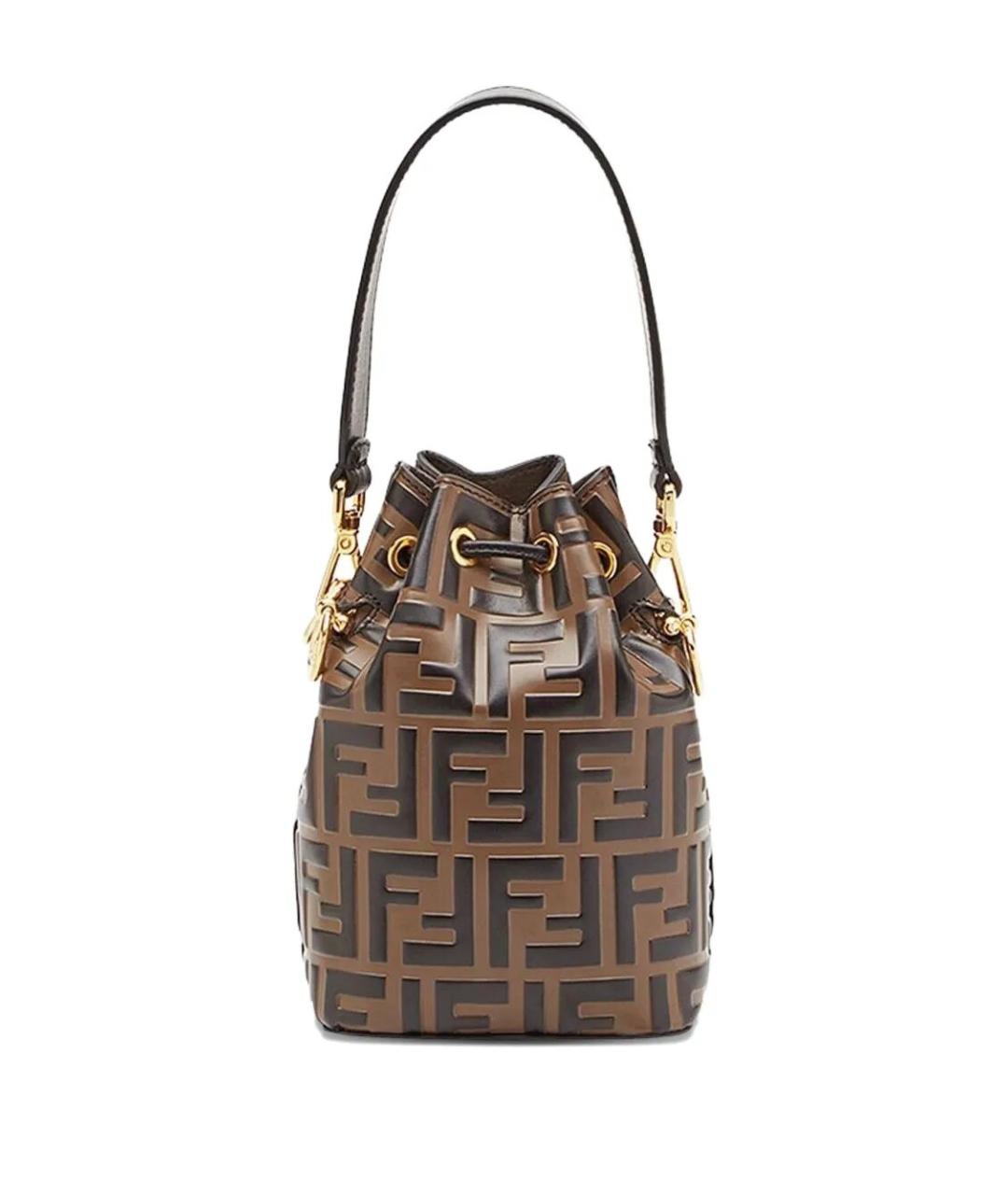 FENDI Коричневая кожаная сумка тоут, фото 2