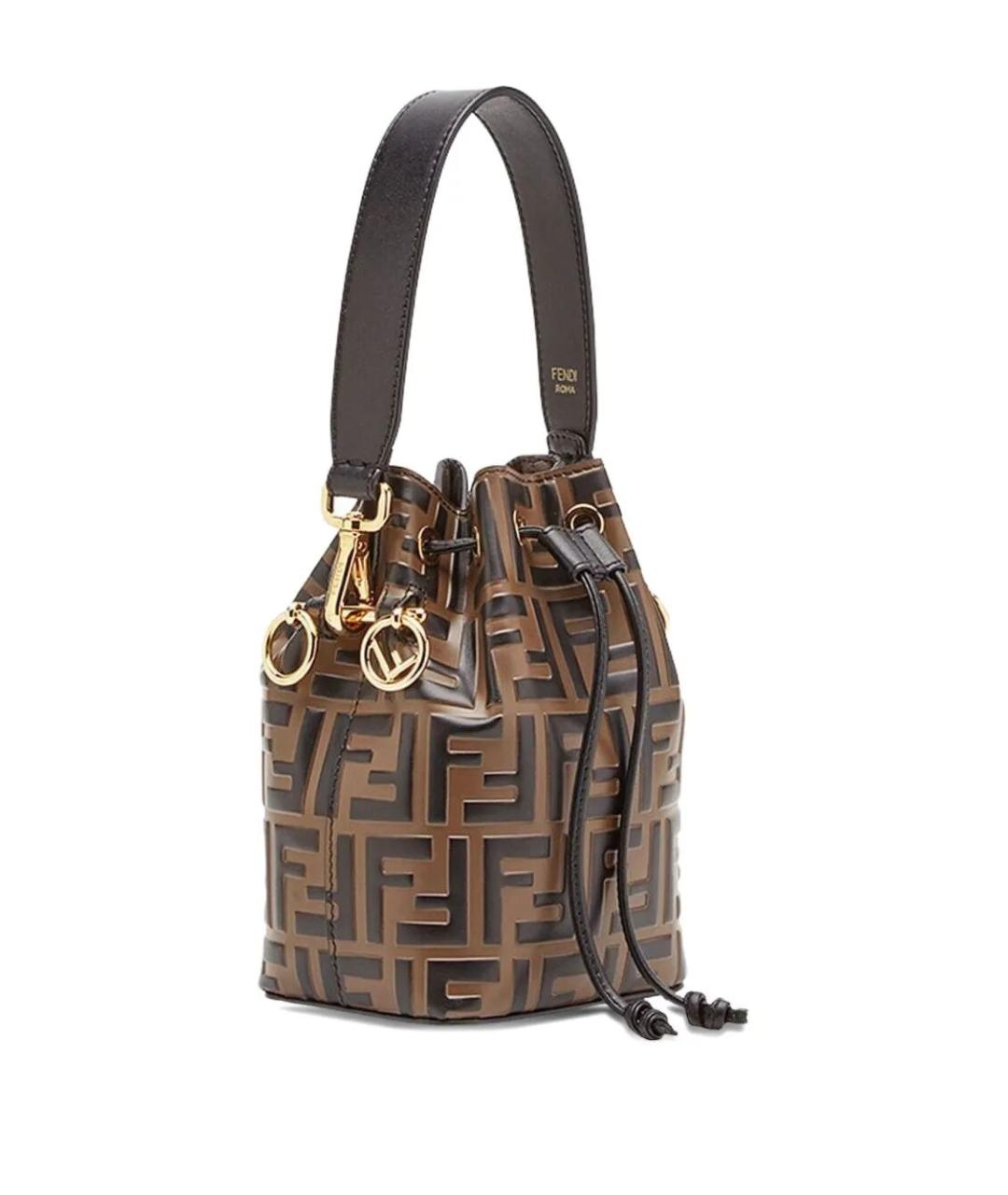 FENDI Коричневая кожаная сумка тоут, фото 3