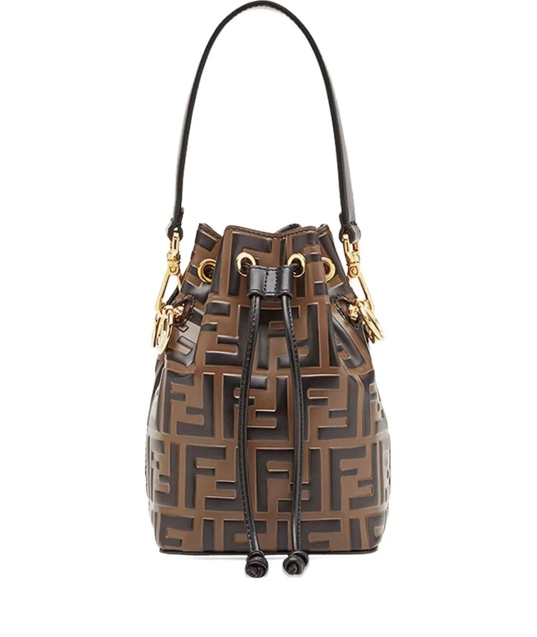 FENDI Коричневая кожаная сумка тоут, фото 1