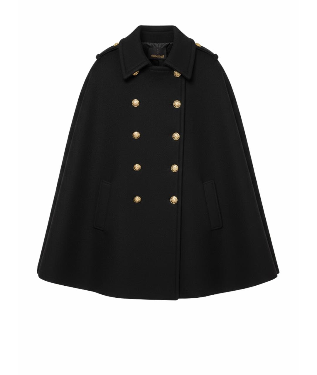 ROBERTO CAVALLI Черное шерстяное пальто, фото 1