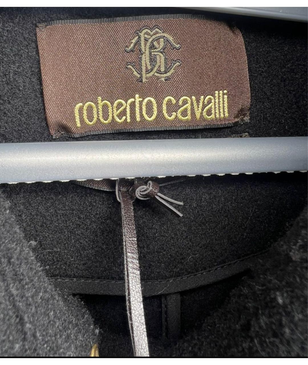 ROBERTO CAVALLI Черное шерстяное пальто, фото 3