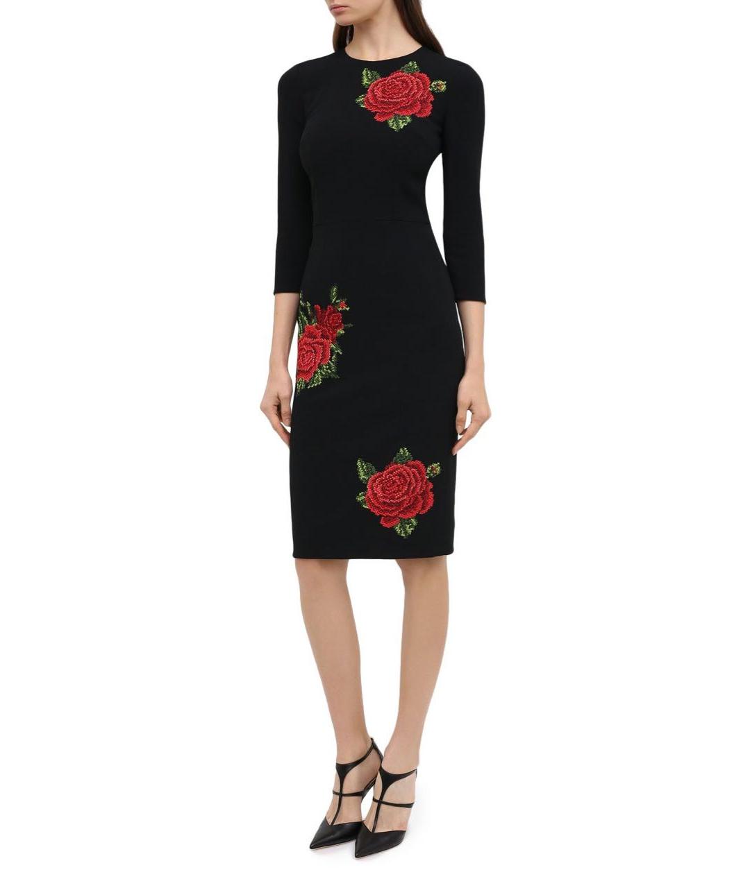 DOLCE&GABBANA Черное шелковое коктейльное платье, фото 2