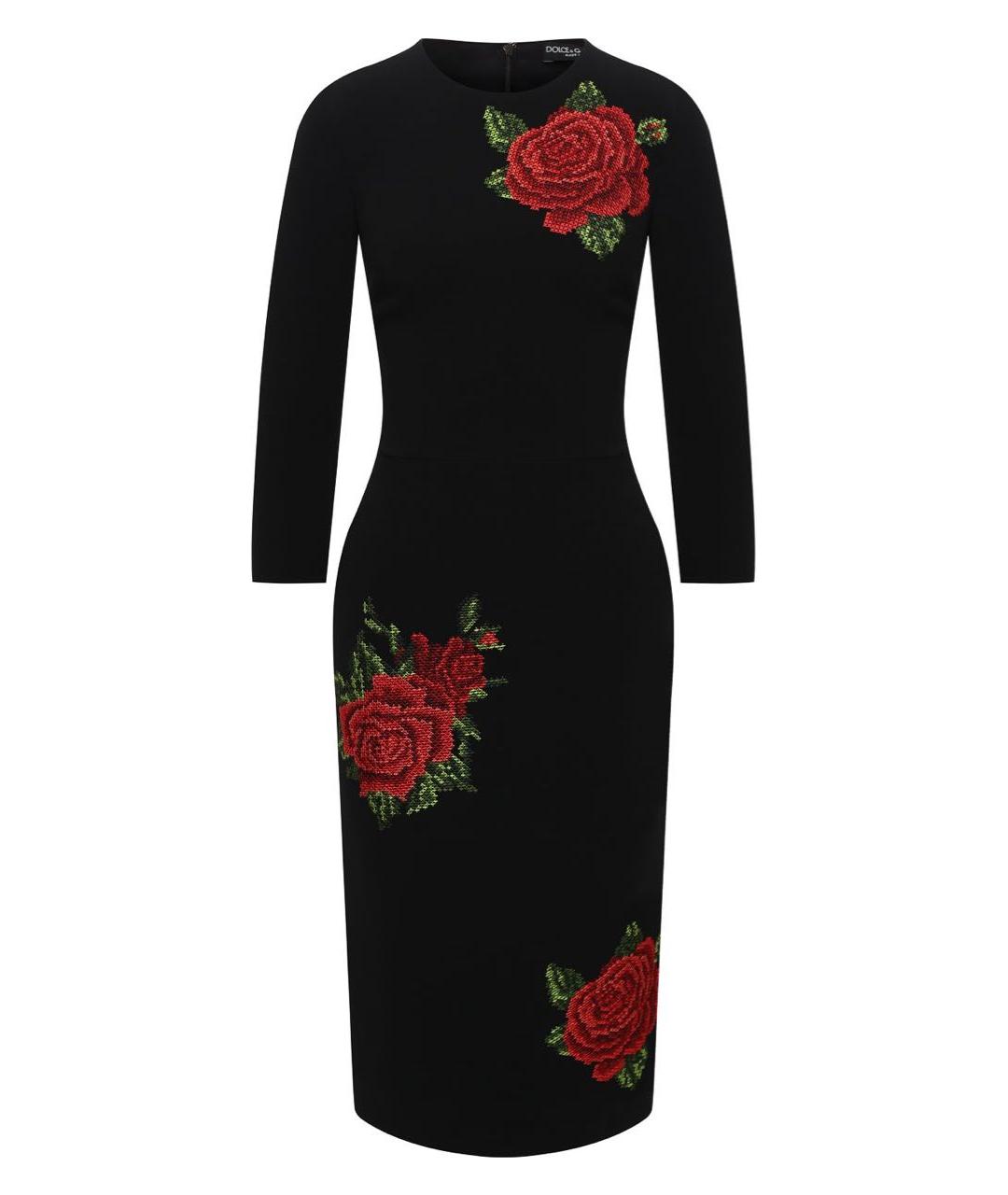 DOLCE&GABBANA Черное шелковое коктейльное платье, фото 1