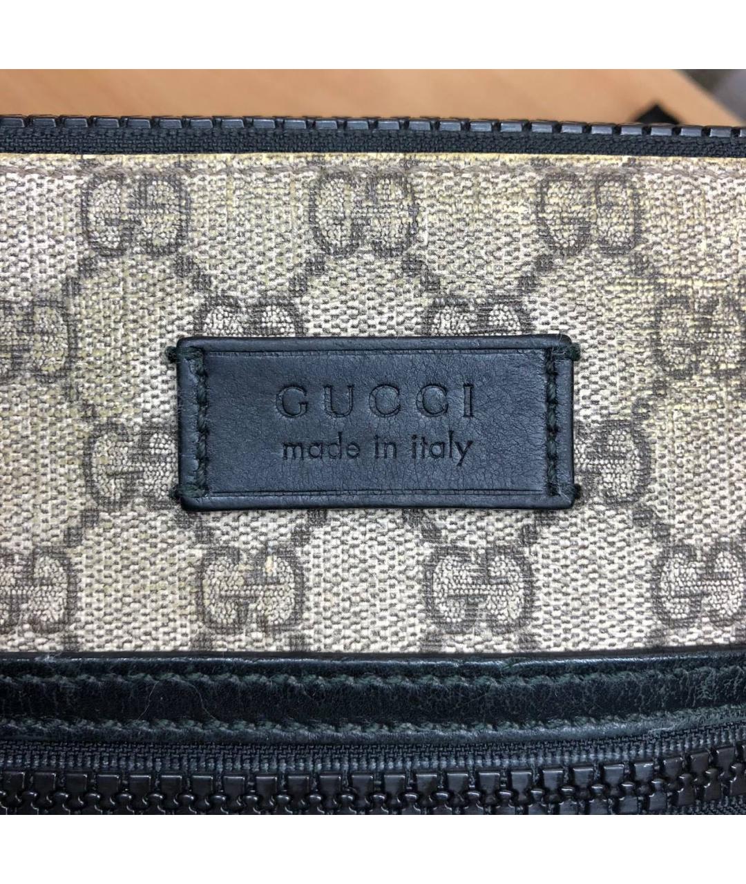 GUCCI Бежевая кожаная поясная сумка, фото 2