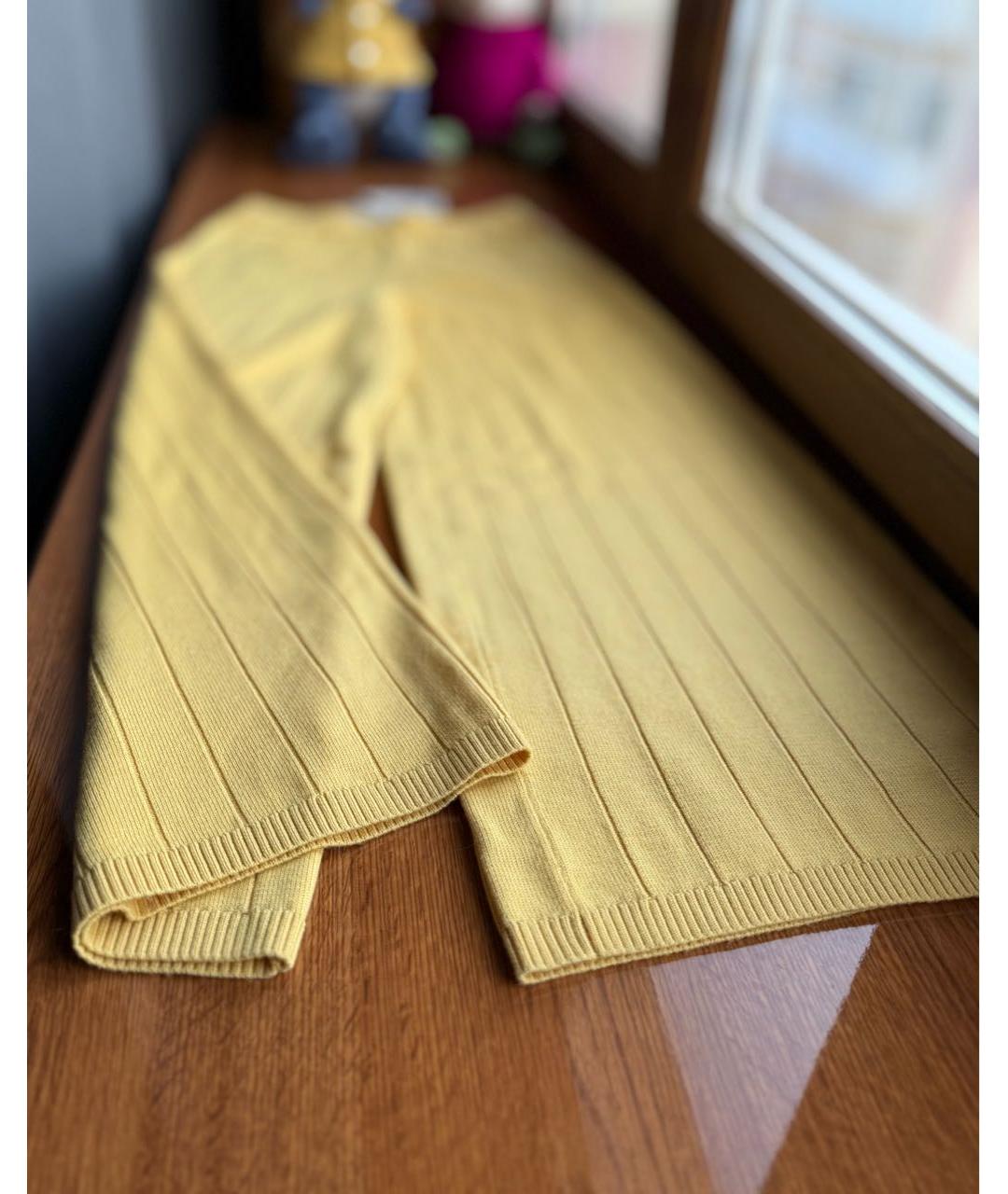 12 STOREEZ Желтые шерстяные прямые брюки, фото 2