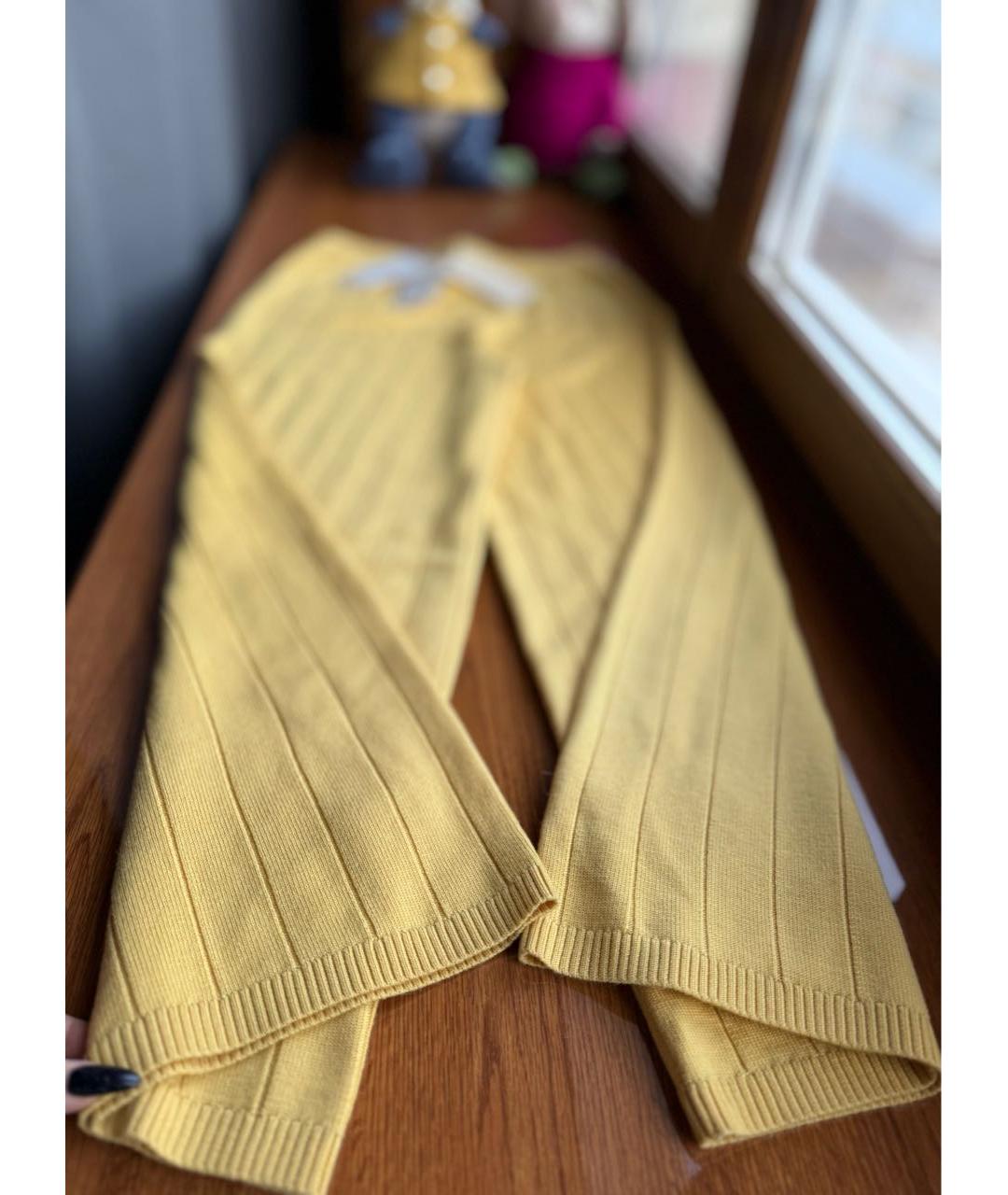 12 STOREEZ Желтые шерстяные прямые брюки, фото 4
