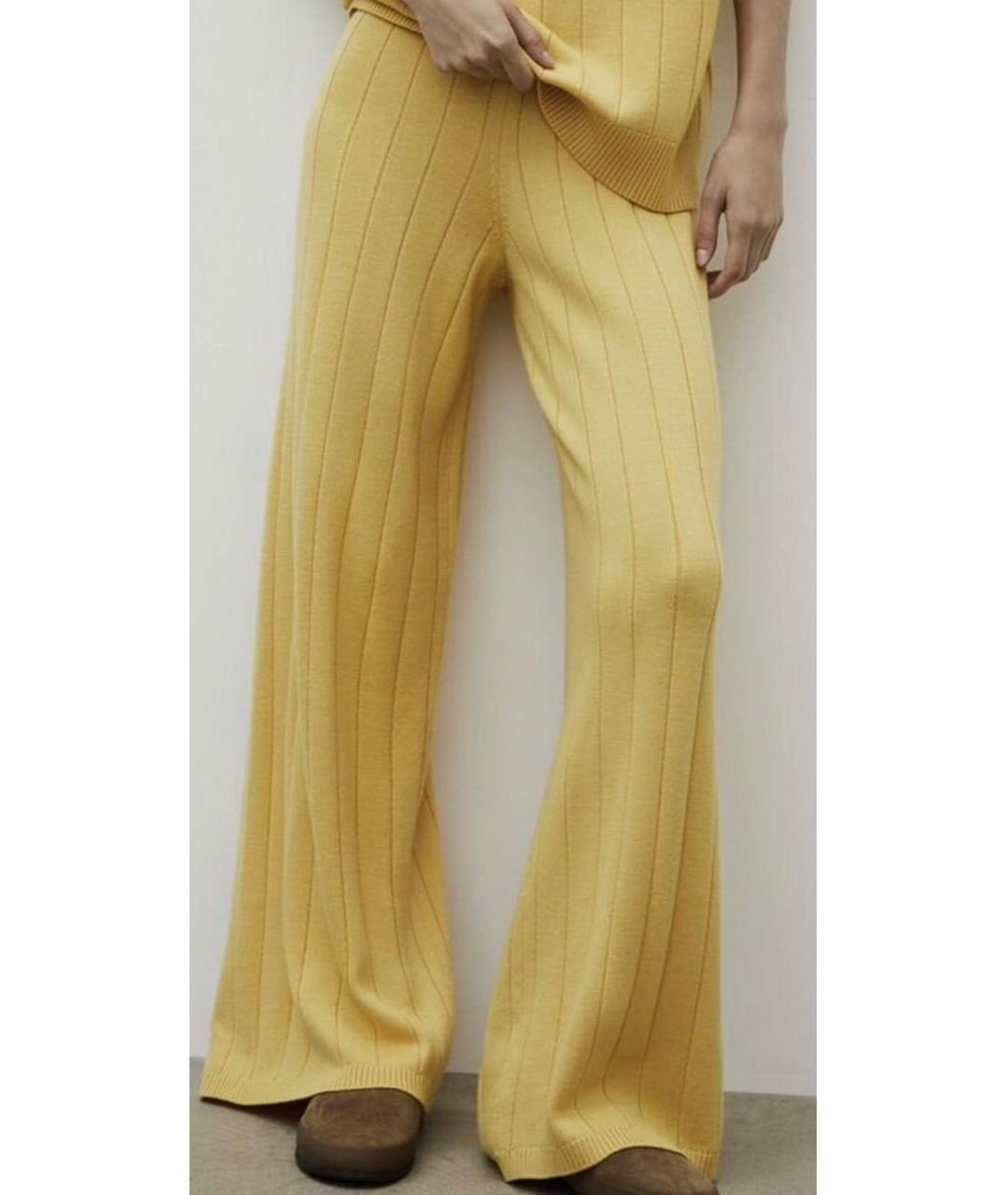 12 STOREEZ Желтые шерстяные прямые брюки, фото 5