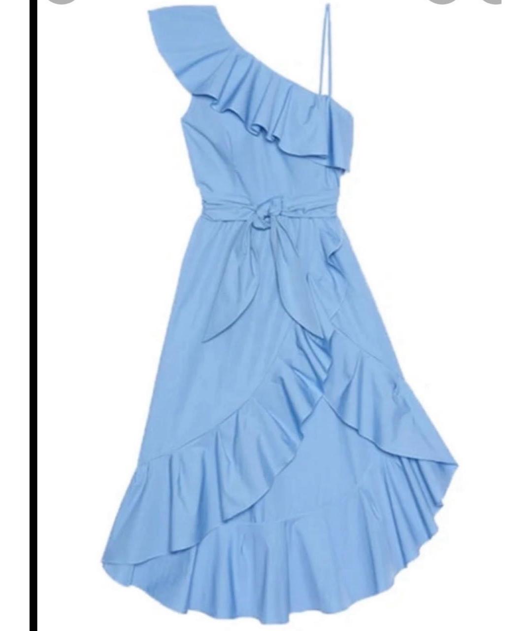 SANDRO Голубое хлопковое коктейльное платье, фото 6