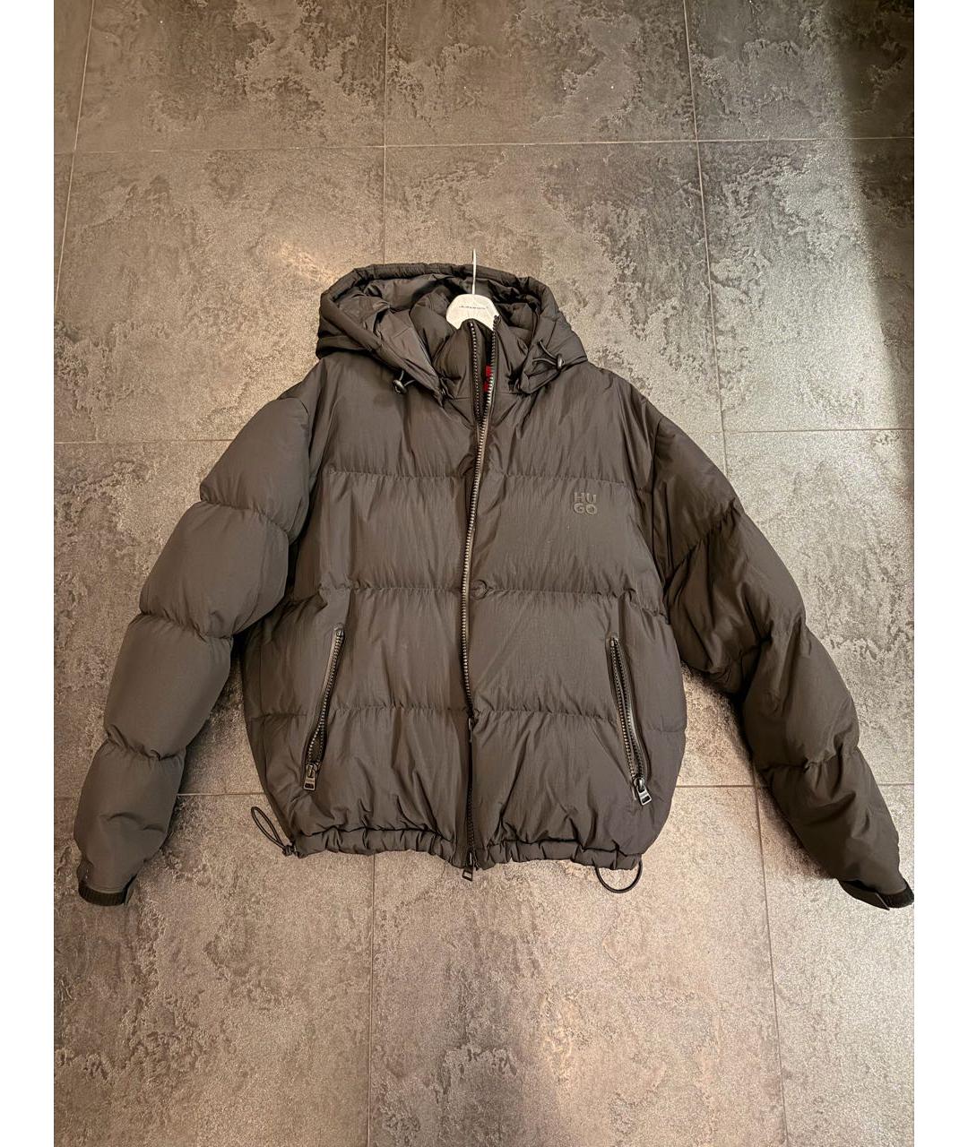 HUGO Черный полиамидовый пуховик, фото 5