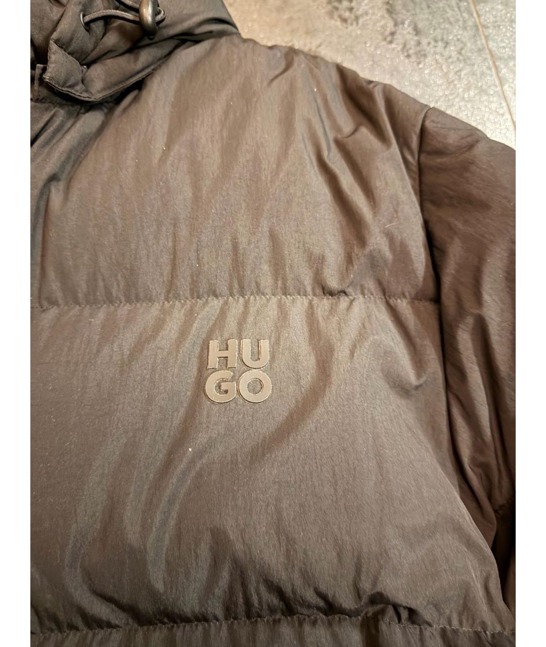 HUGO Черный полиамидовый пуховик, фото 6