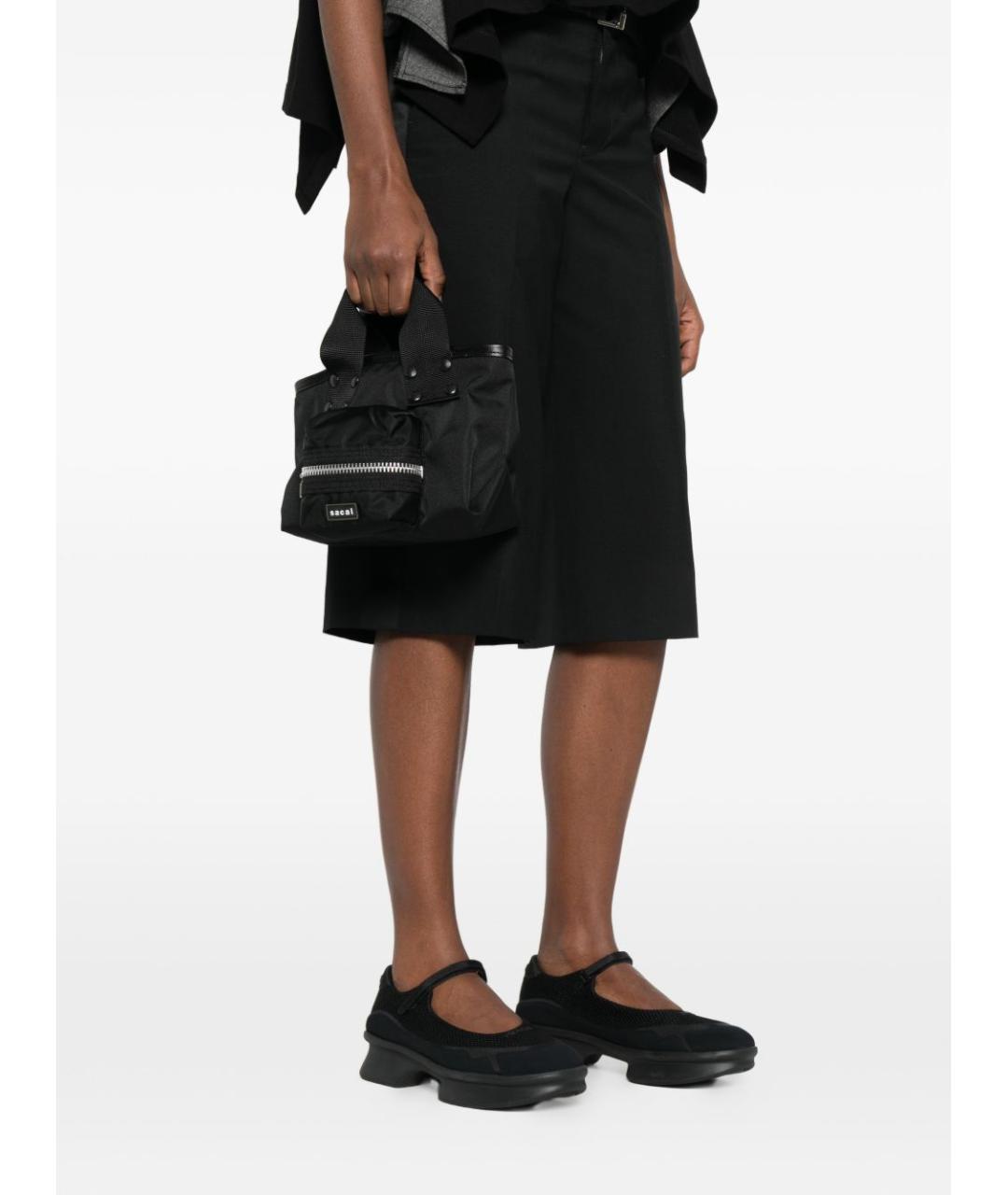SACAI Черная синтетическая сумка тоут, фото 3