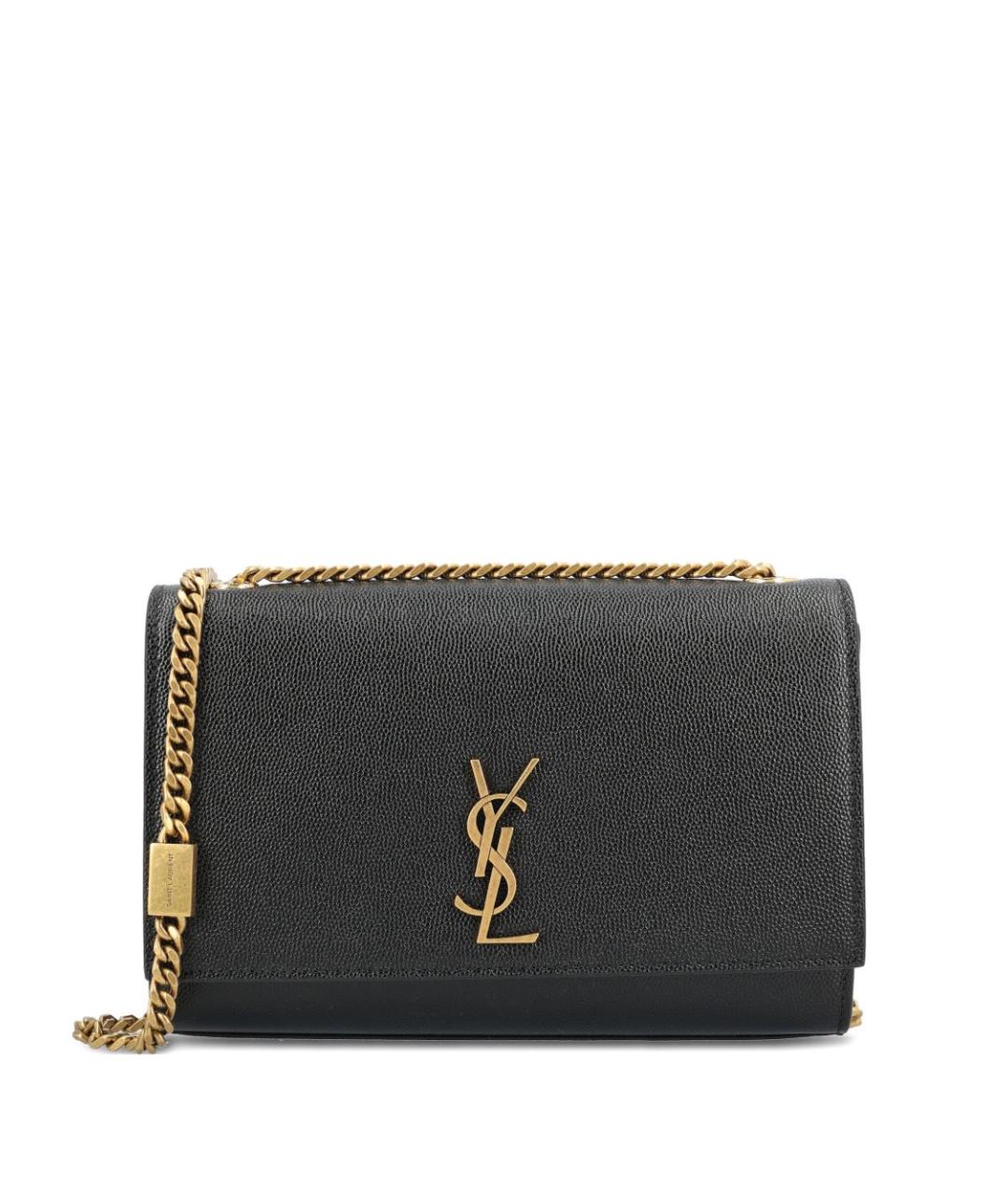 SAINT LAURENT Черная кожаная сумка через плечо, фото 1