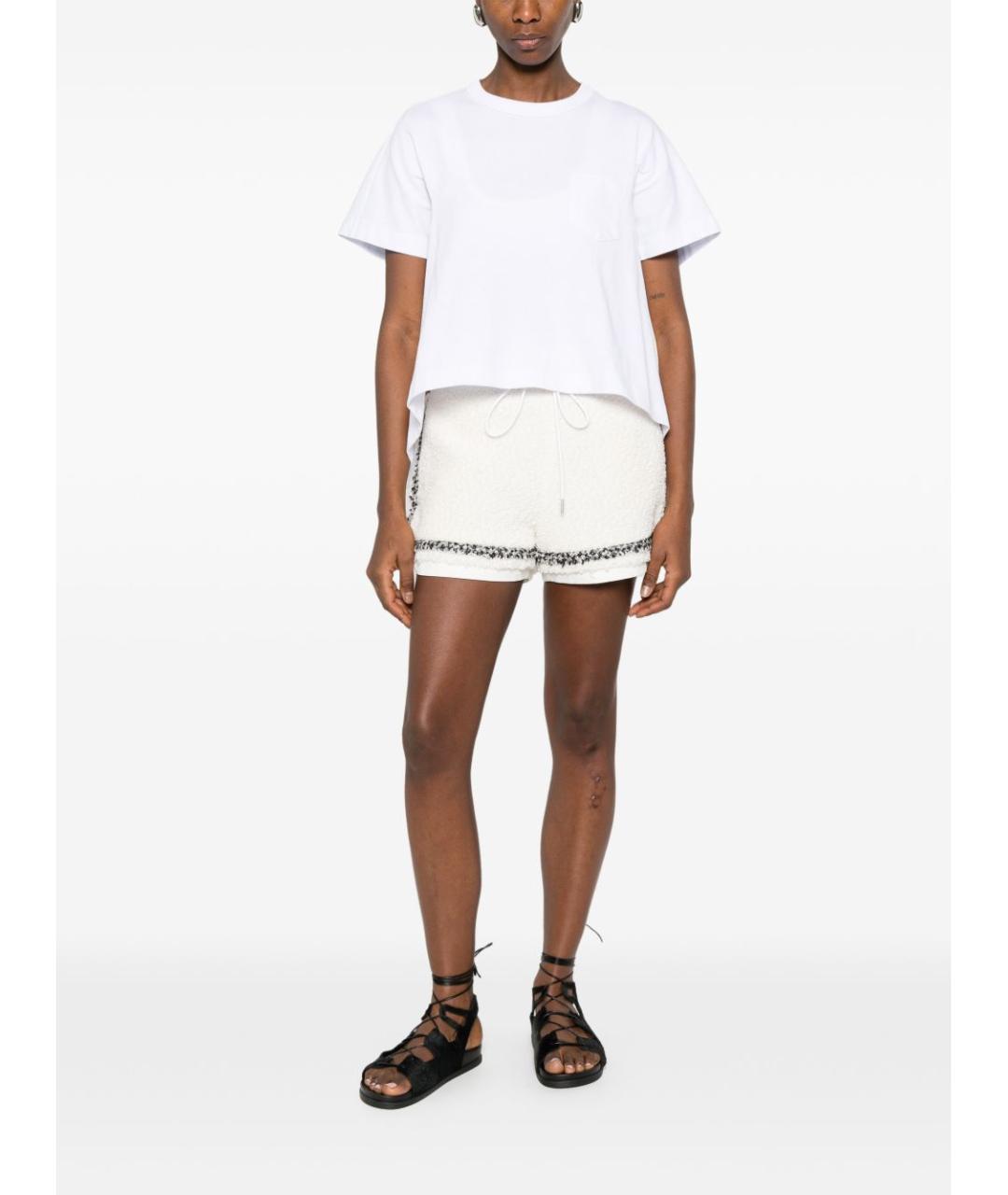 SACAI Белая хлопковая футболка, фото 5