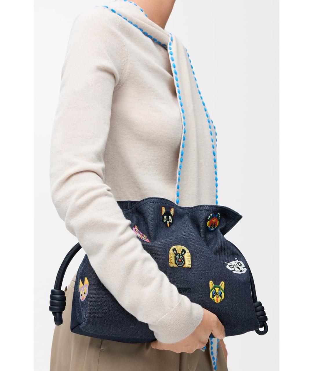 LOEWE Темно-синяя деним сумка через плечо, фото 2