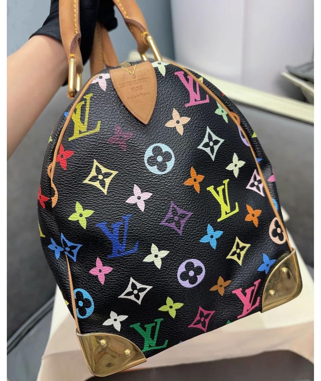 LOUIS VUITTON Черная кожаная сумка с короткими ручками, фото 4