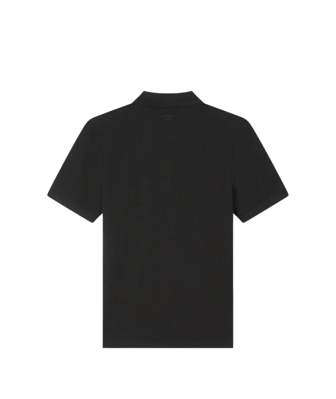 KENZO Черное хлопковое поло с коротким рукавом, фото 3