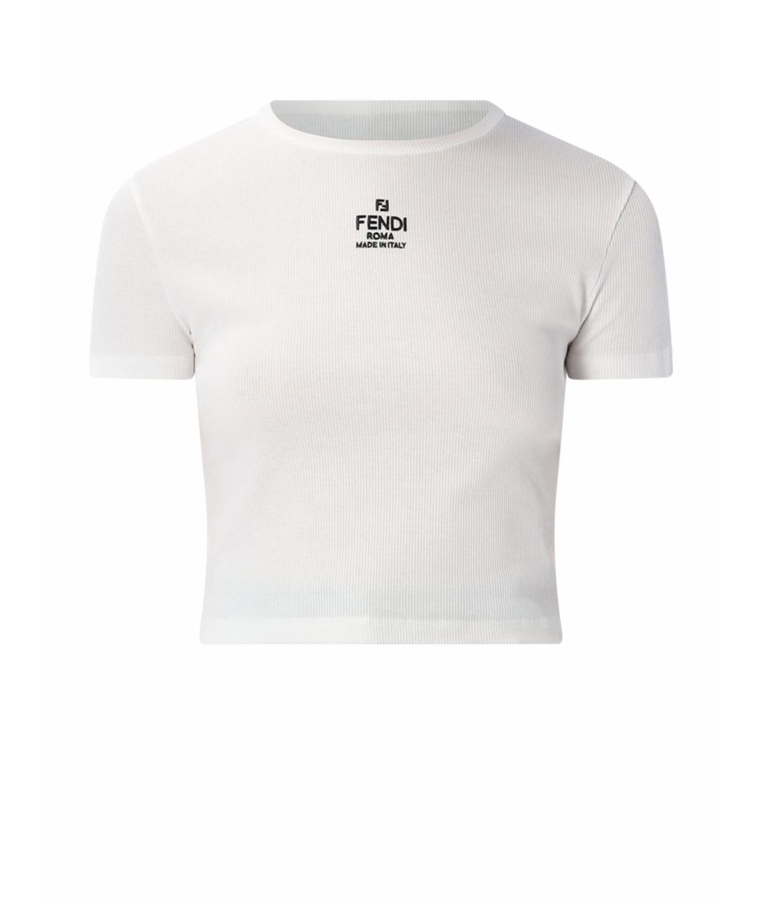 FENDI Белая хлопковая футболка, фото 1