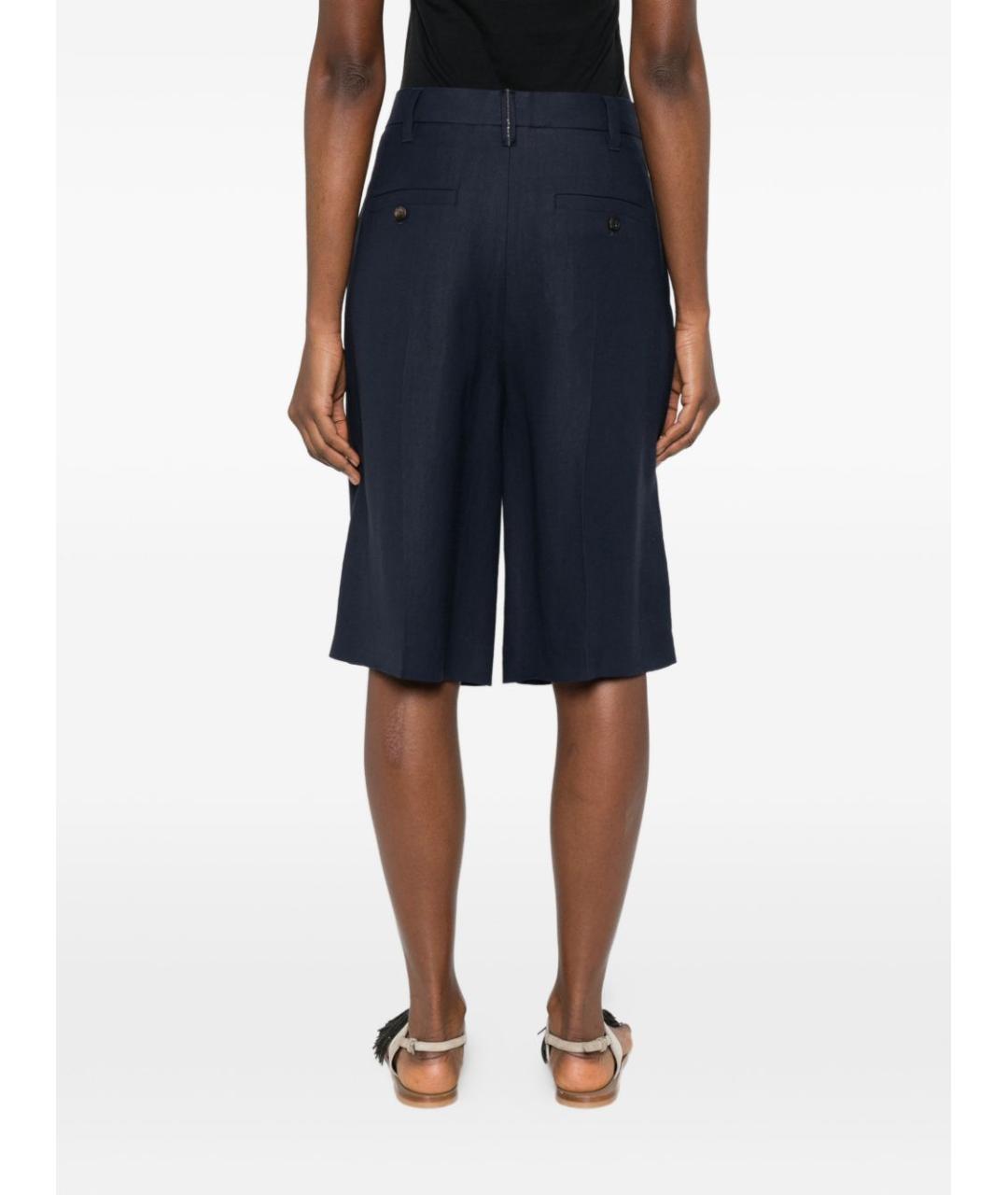 BRUNELLO CUCINELLI Синие вискозные шорты, фото 3