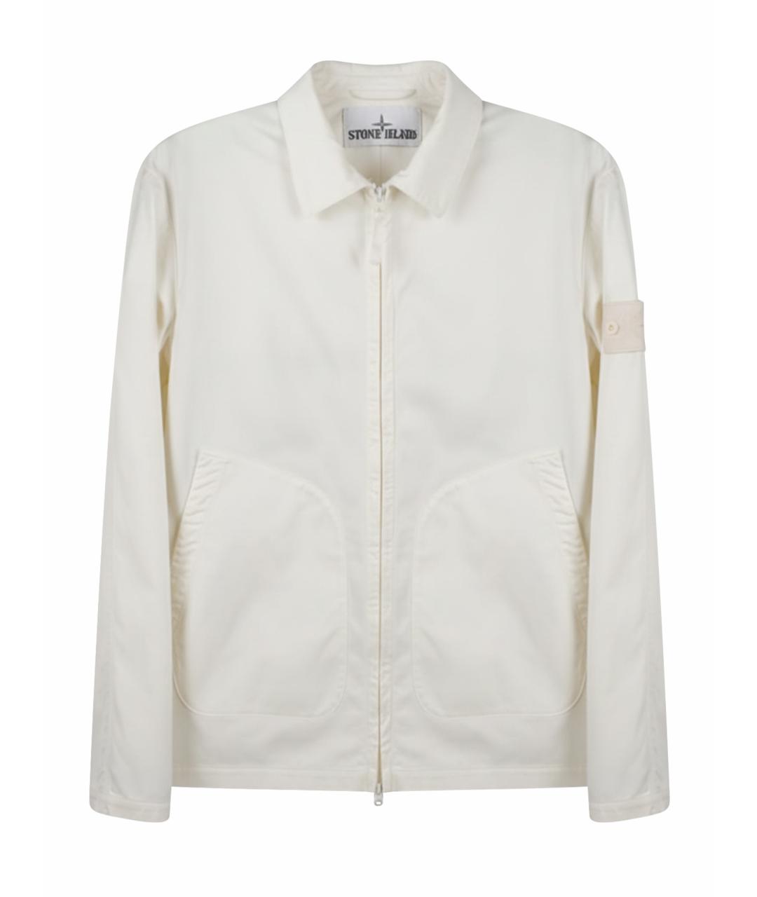 STONE ISLAND Белая хлопковая куртка, фото 1