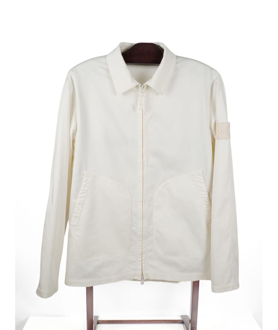 STONE ISLAND Белая хлопковая куртка, фото 6