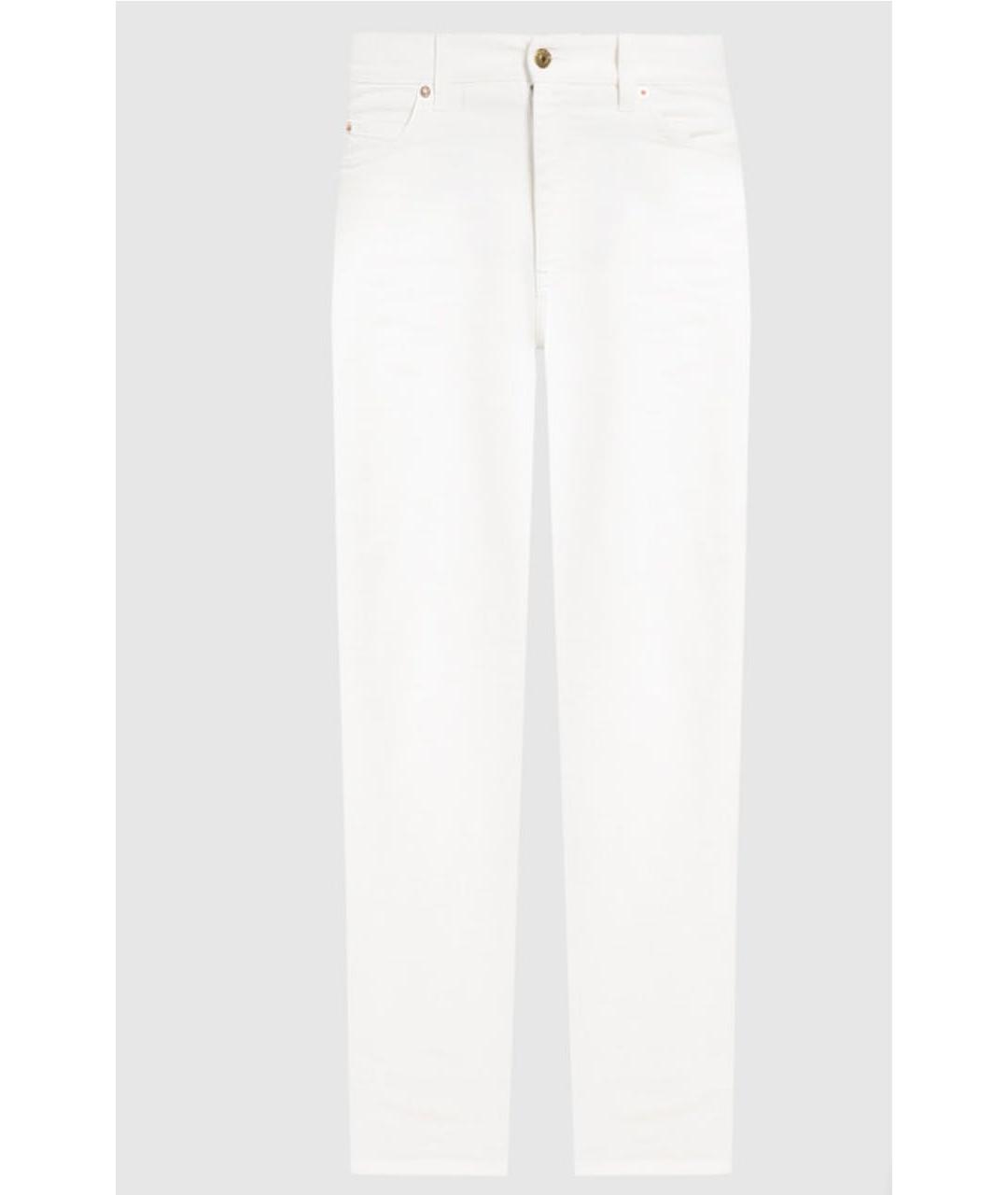 GUCCI Белые хлопко-эластановые прямые джинсы, фото 6