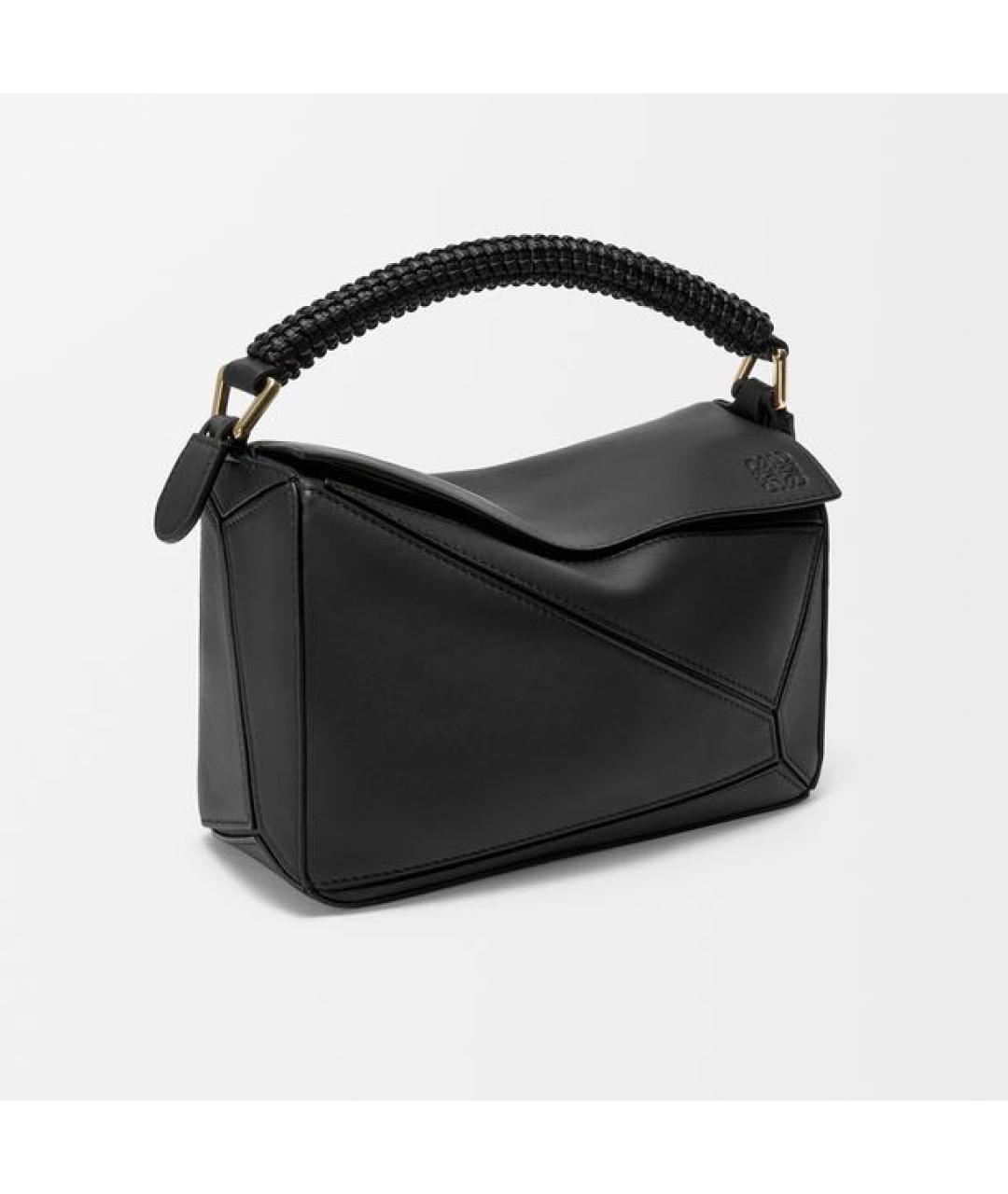 LOEWE Черная кожаная сумка с короткими ручками, фото 4
