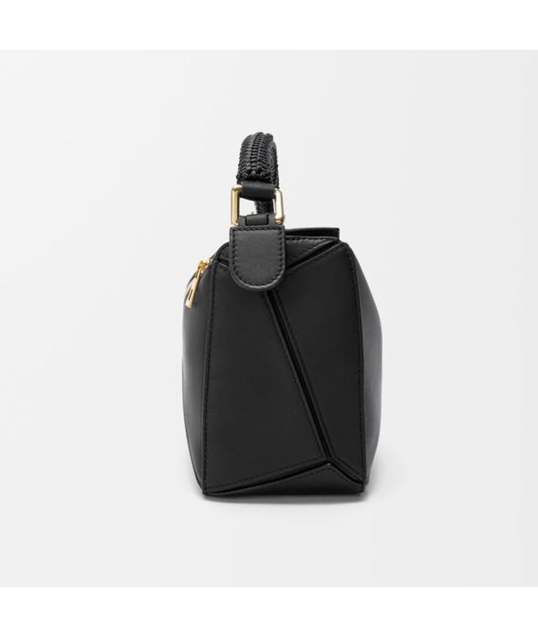 LOEWE Черная кожаная сумка с короткими ручками, фото 5