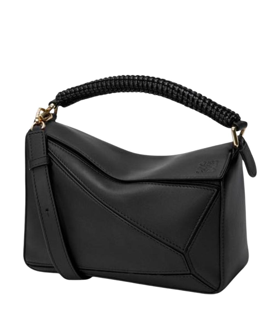 LOEWE Черная кожаная сумка с короткими ручками, фото 1