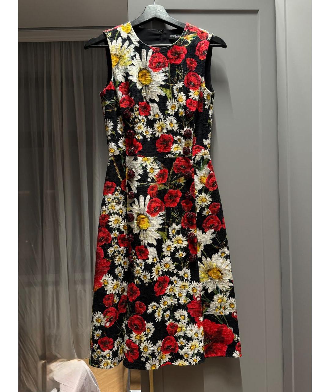 DOLCE&GABBANA Мульти хлопковое повседневное платье, фото 5