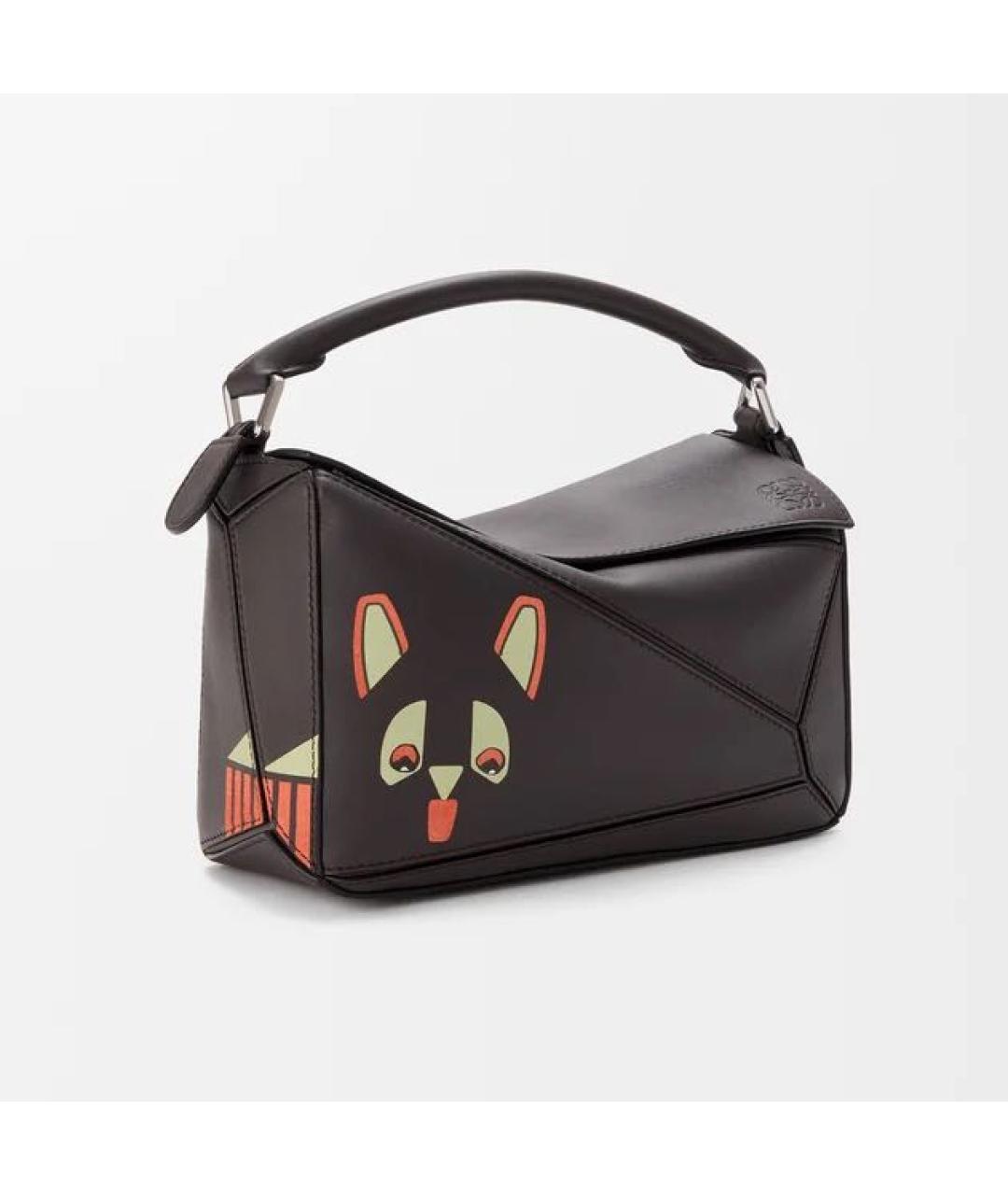 LOEWE Коричневая кожаная сумка с короткими ручками, фото 4